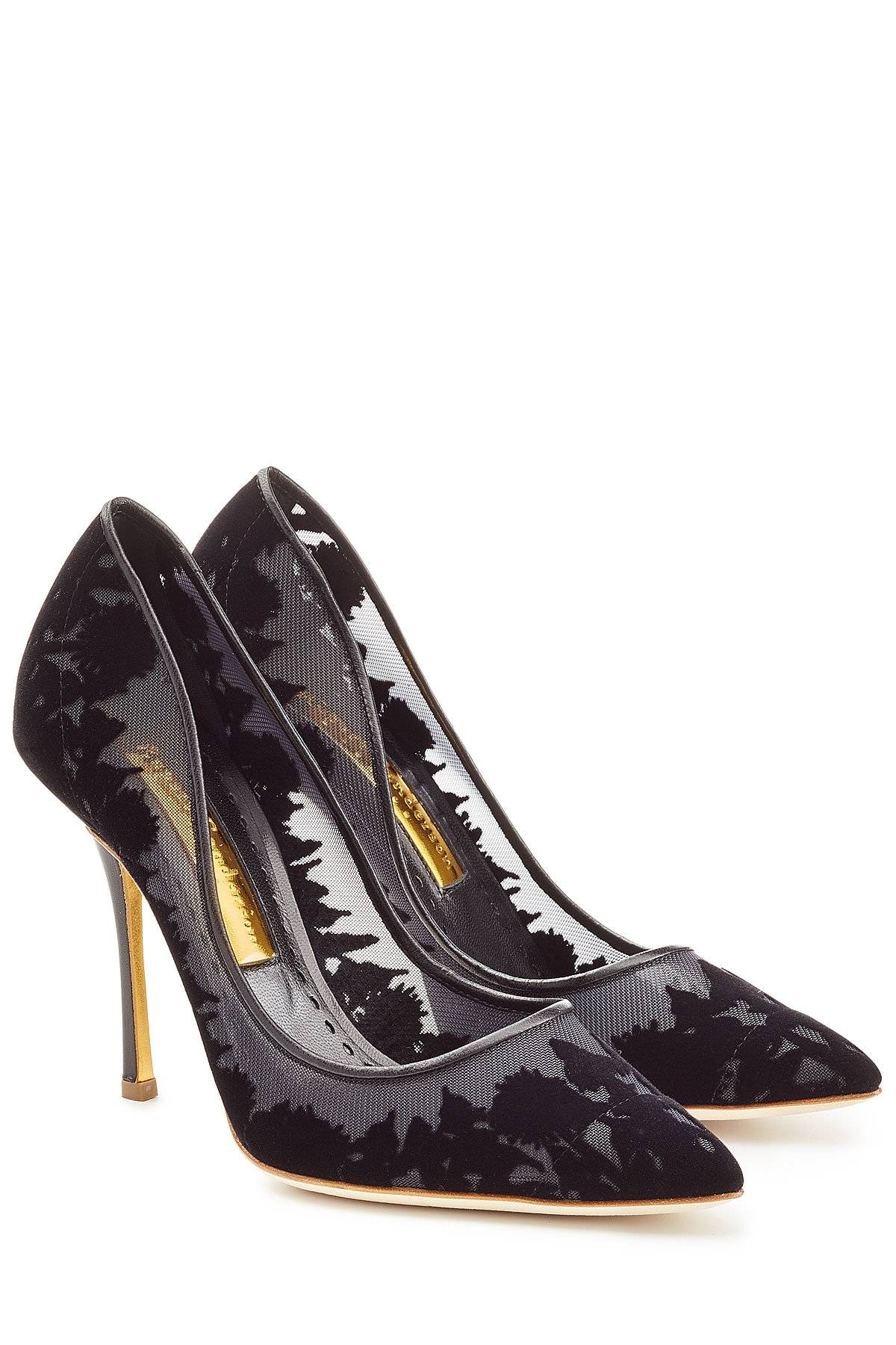 Rupert Sanderson - Suede, Leather and Mesh Pumps