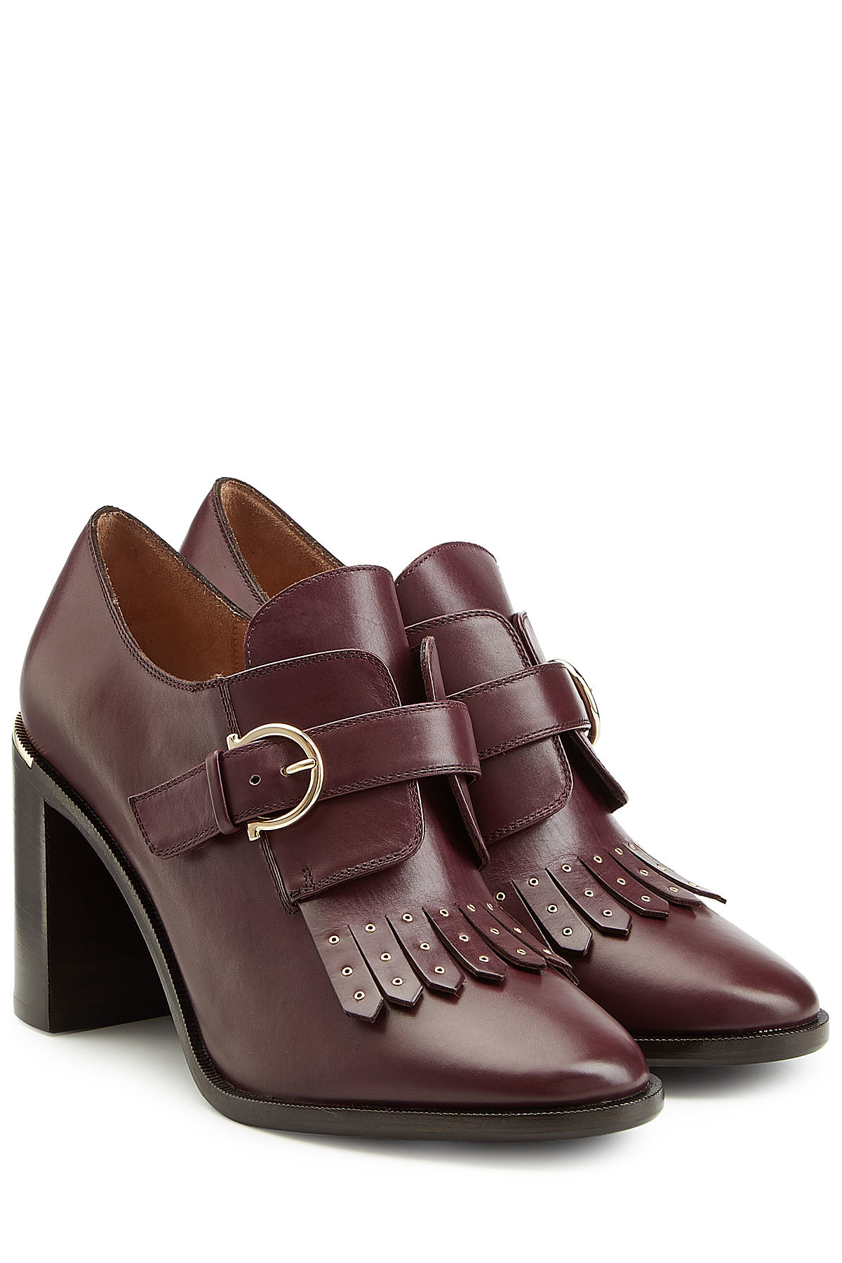 Fringed Leather Heeled Boots by Salvatore Ferragamo