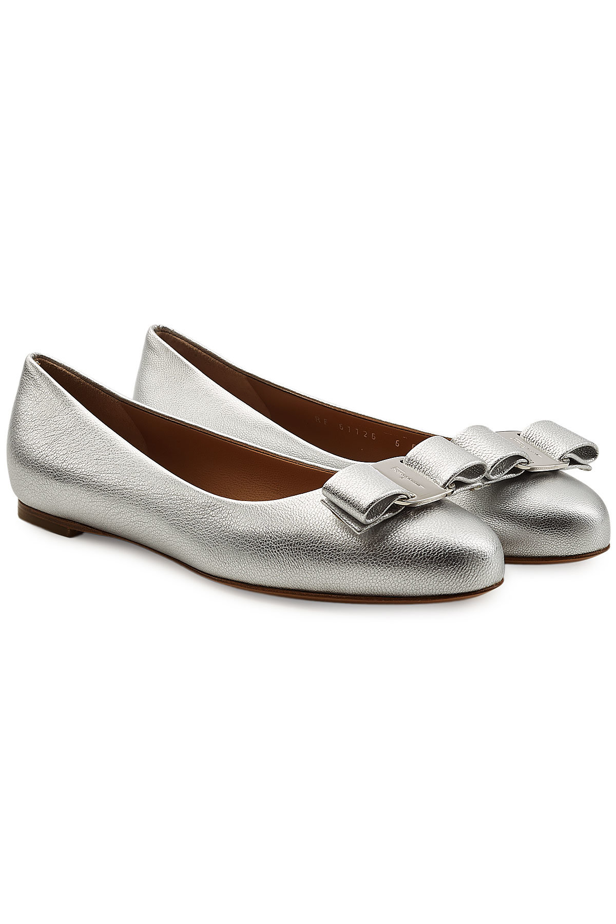 Salvatore Ferragamo - Varina Metallic Leather Ballerinas