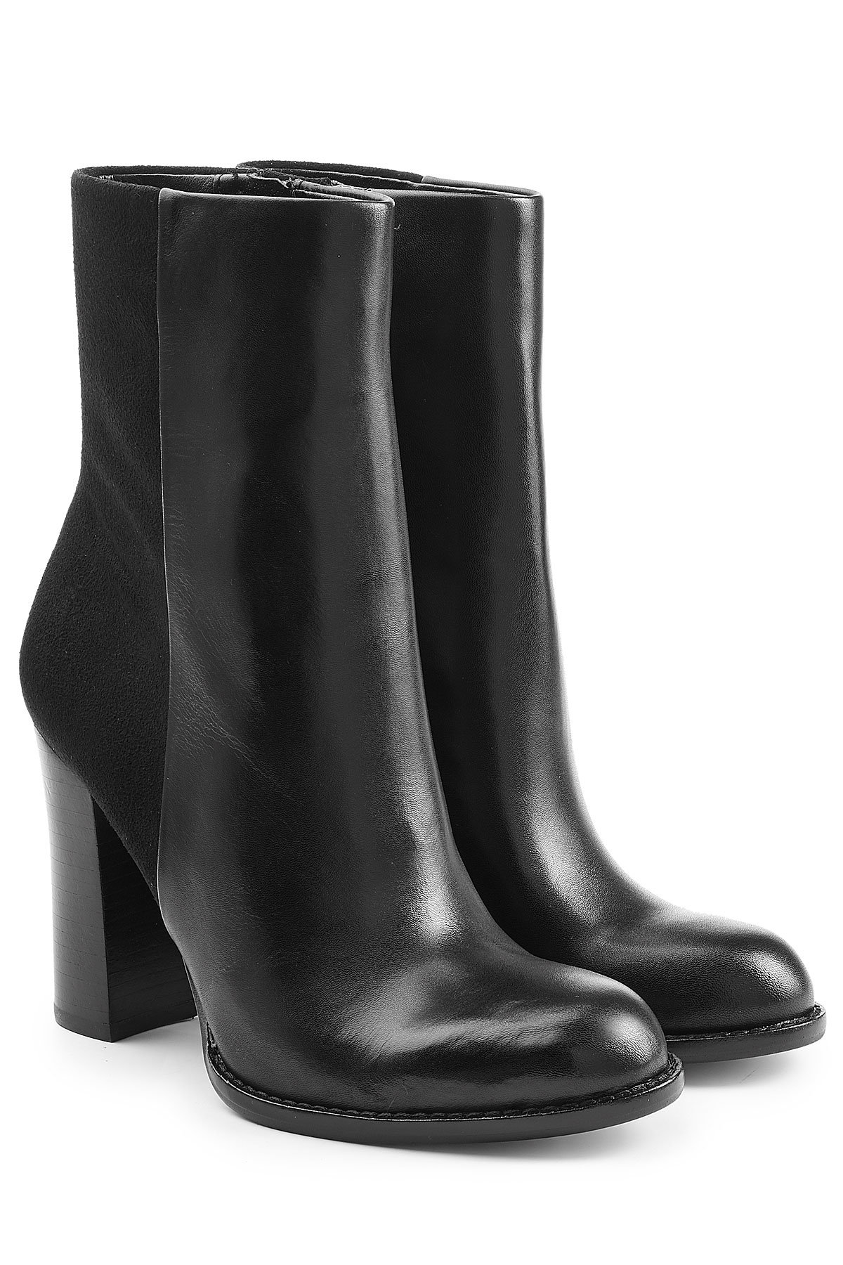 Sam Edelman - Leather Ankle Boots with Suede