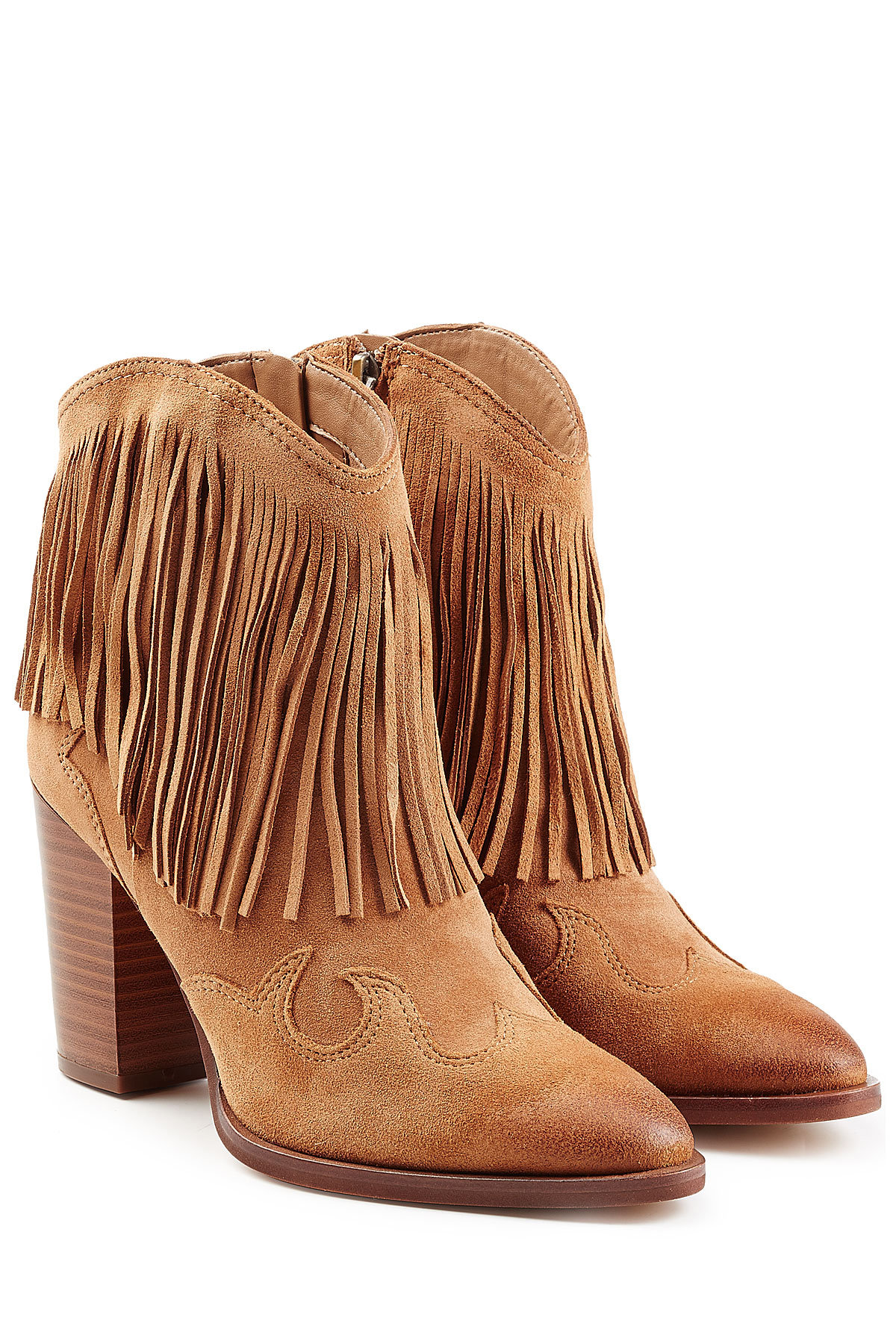 Suede Ankle Boots with Fringe by Sam Edelman