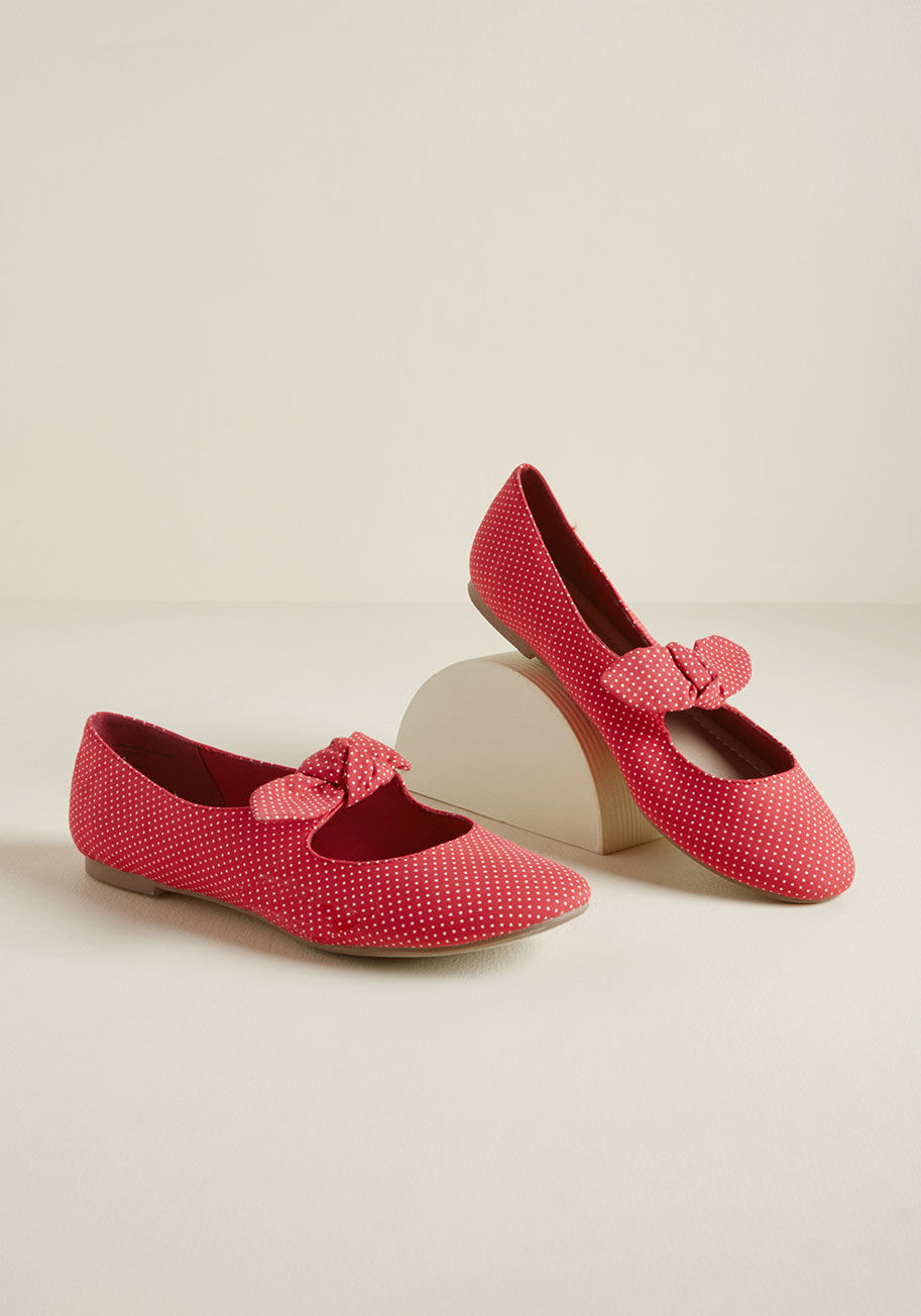 Secret - You're never too busy to forego flaunting these dotted flats by Restricted! In fact, these ruby red Mary Janes fit