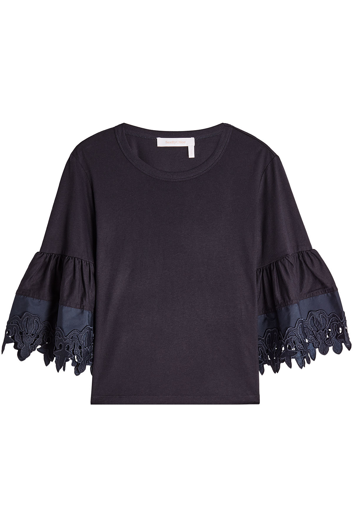 Fluted Sleeve Cotton Top by See by Chloe