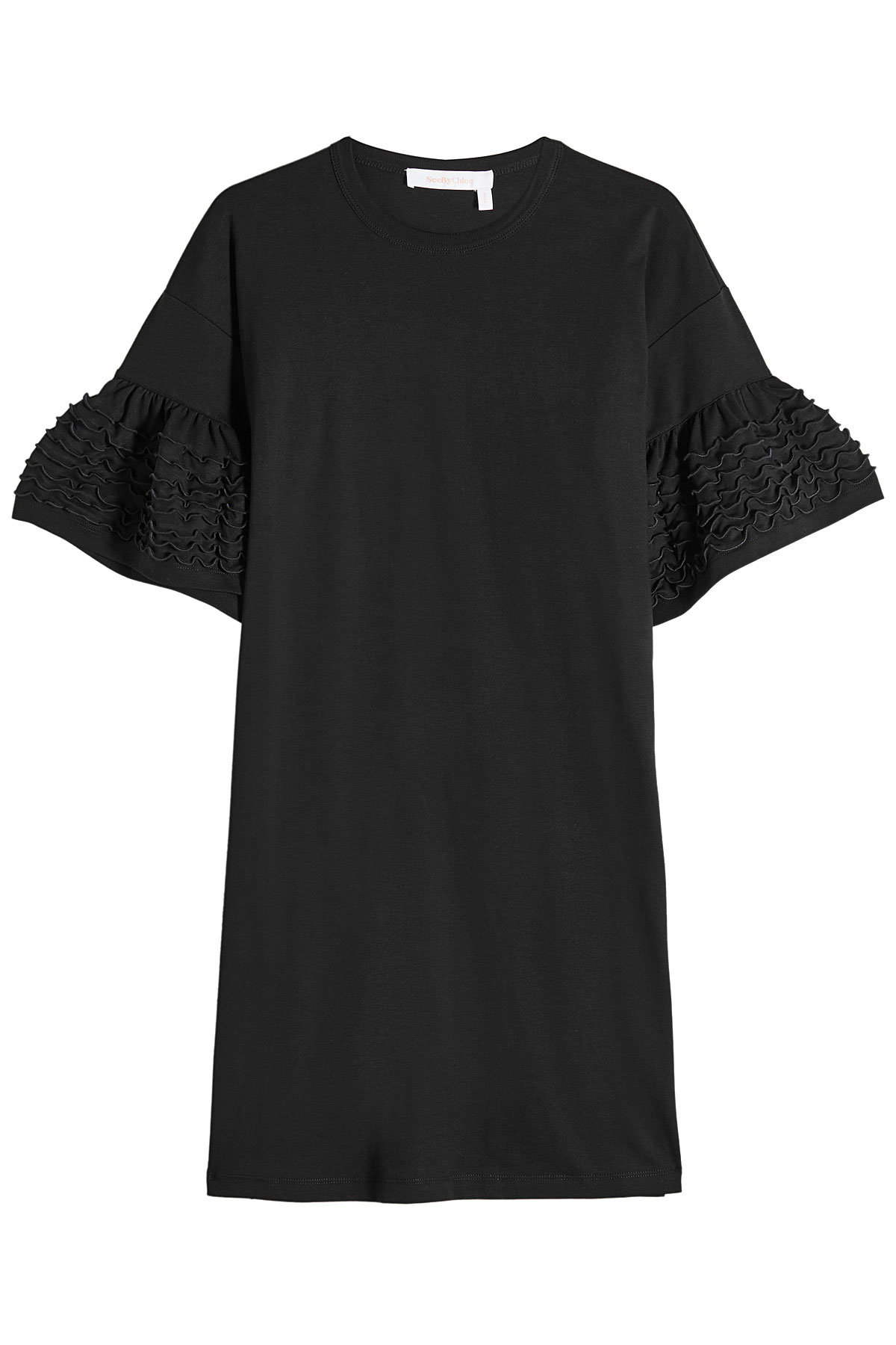 See by Chloe - Jersey T-Shirt Dress with Ruffles