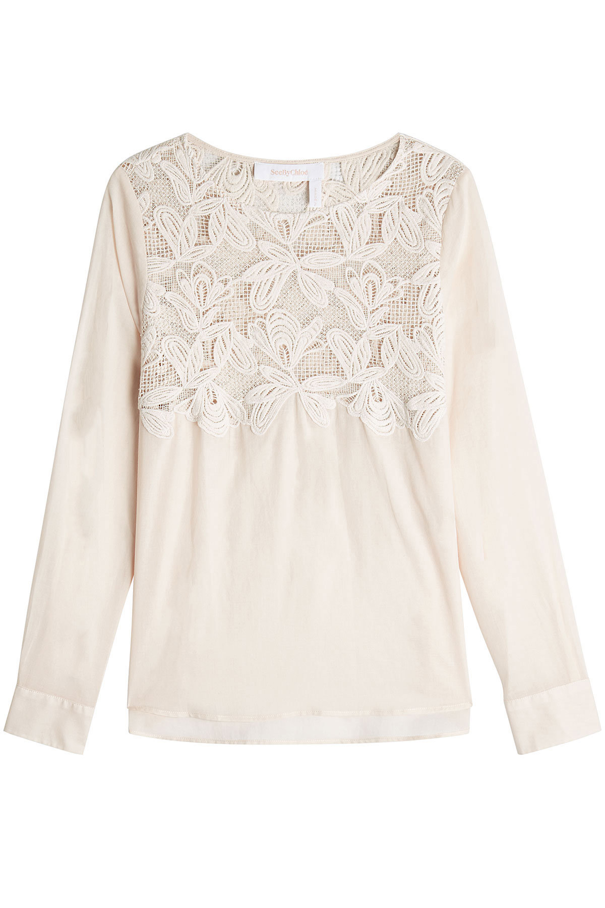 See by Chloe - Lace Appliqué Cotton Top