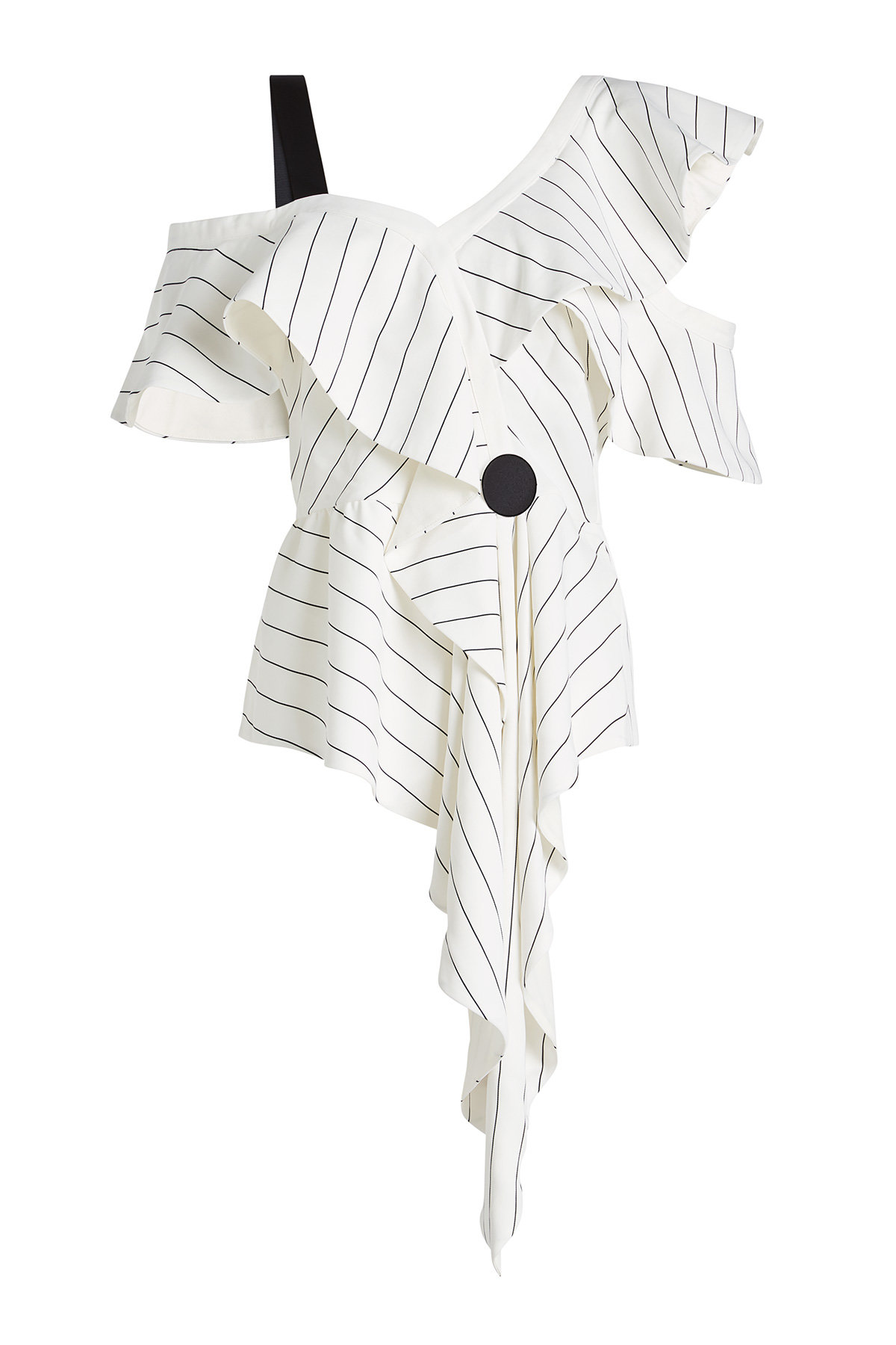 Self-Portrait - Asymmetric Pinstriped Skirt with Bows