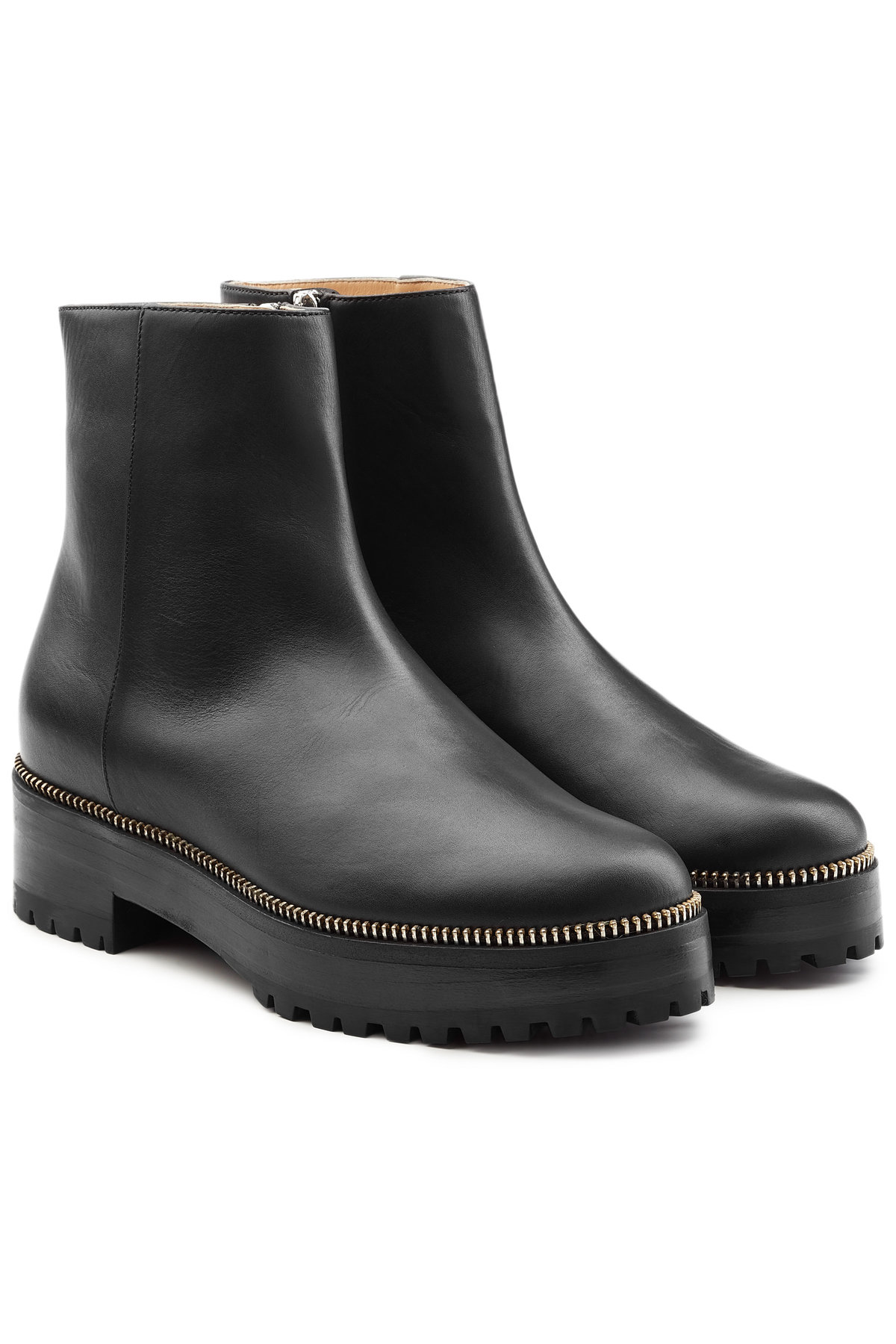 Sergio Rossi - Embellished Leather Platform Ankle Boots