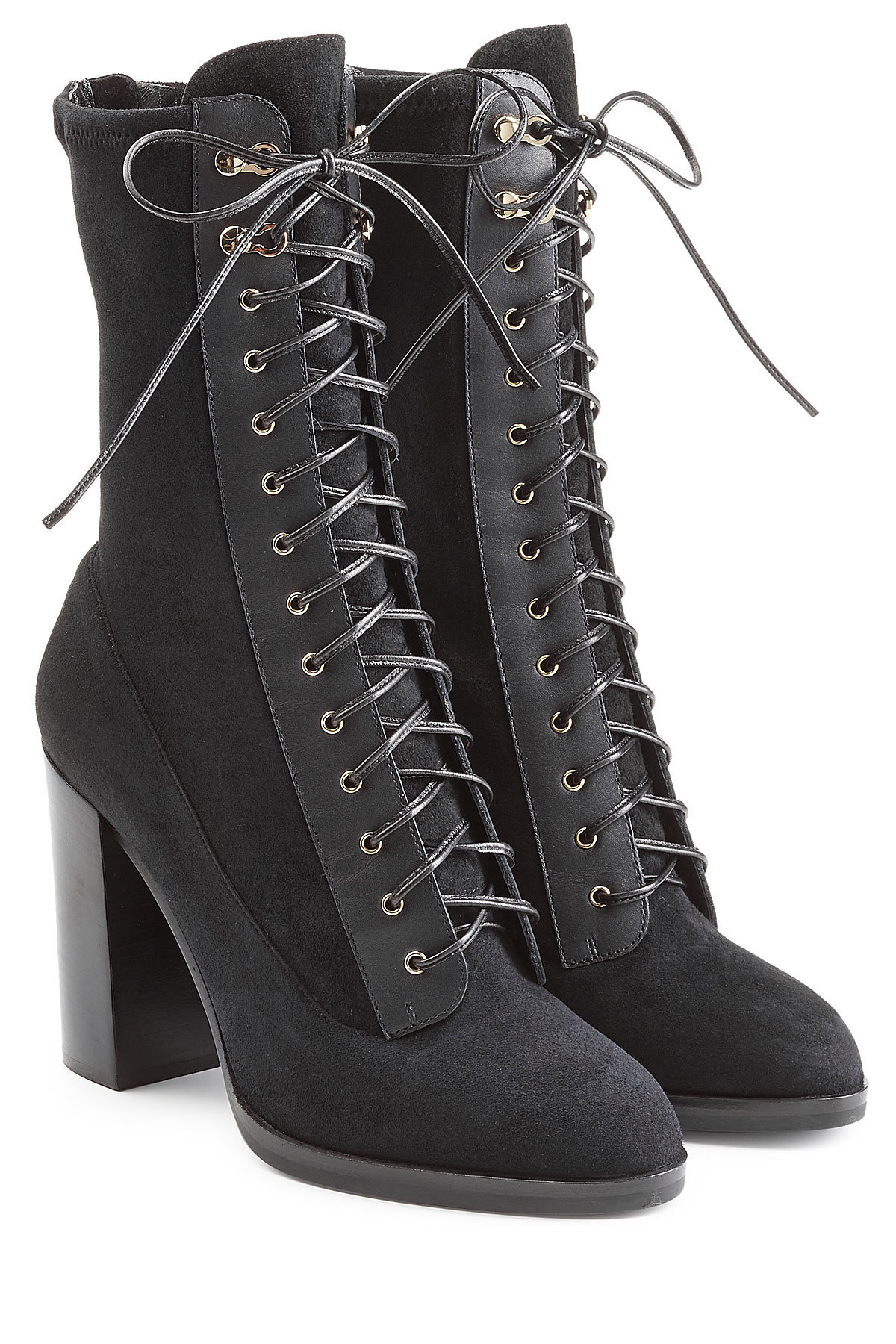 Sergio Rossi - Lace Up Suede Boots