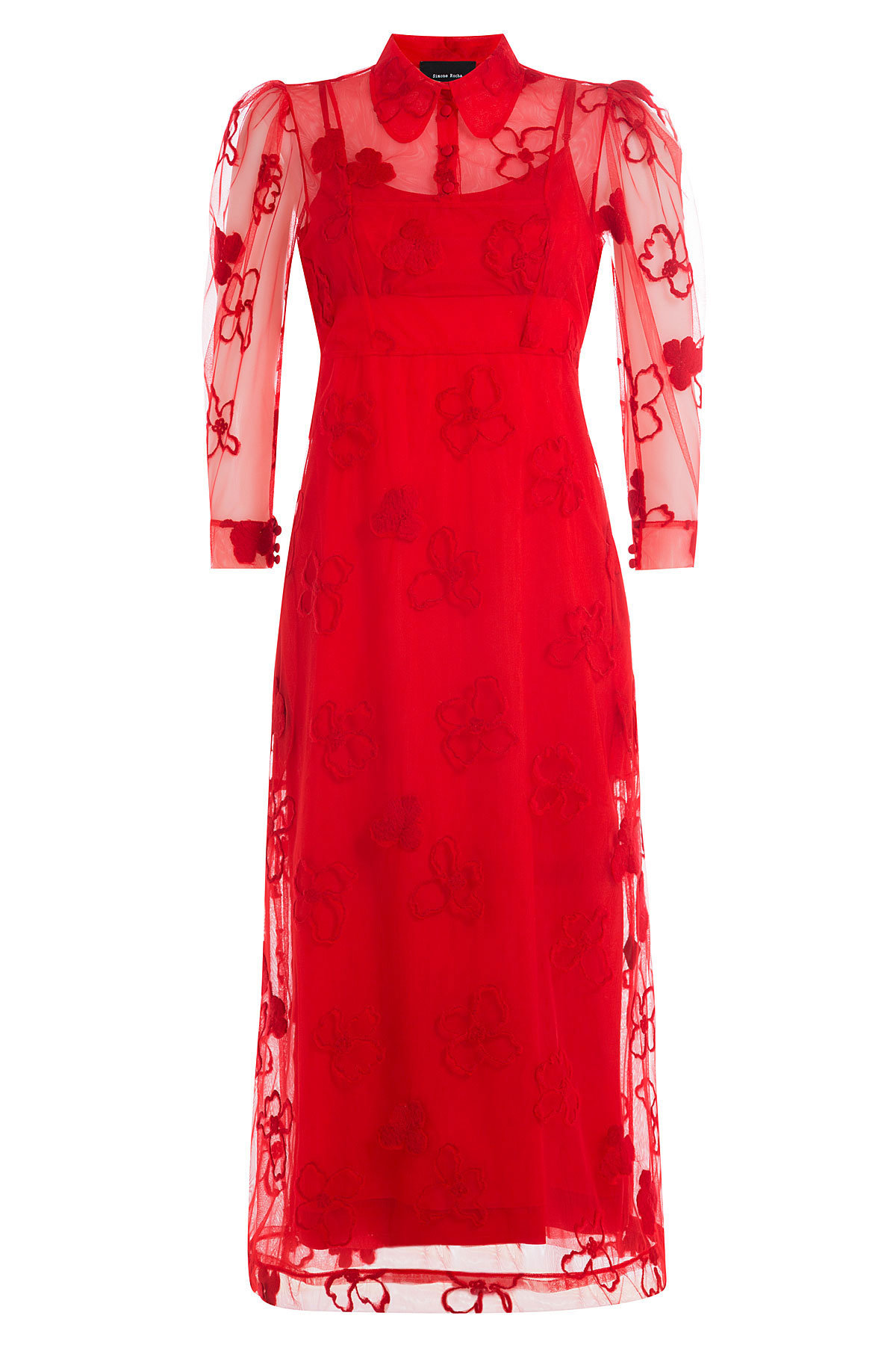 Simone Rocha - Dress with Sheer Floral Overlay