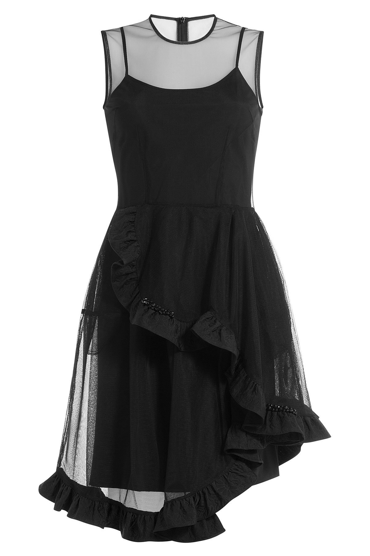 Dress with Sheer Ruffled Tulle Overlay by Simone Rocha
