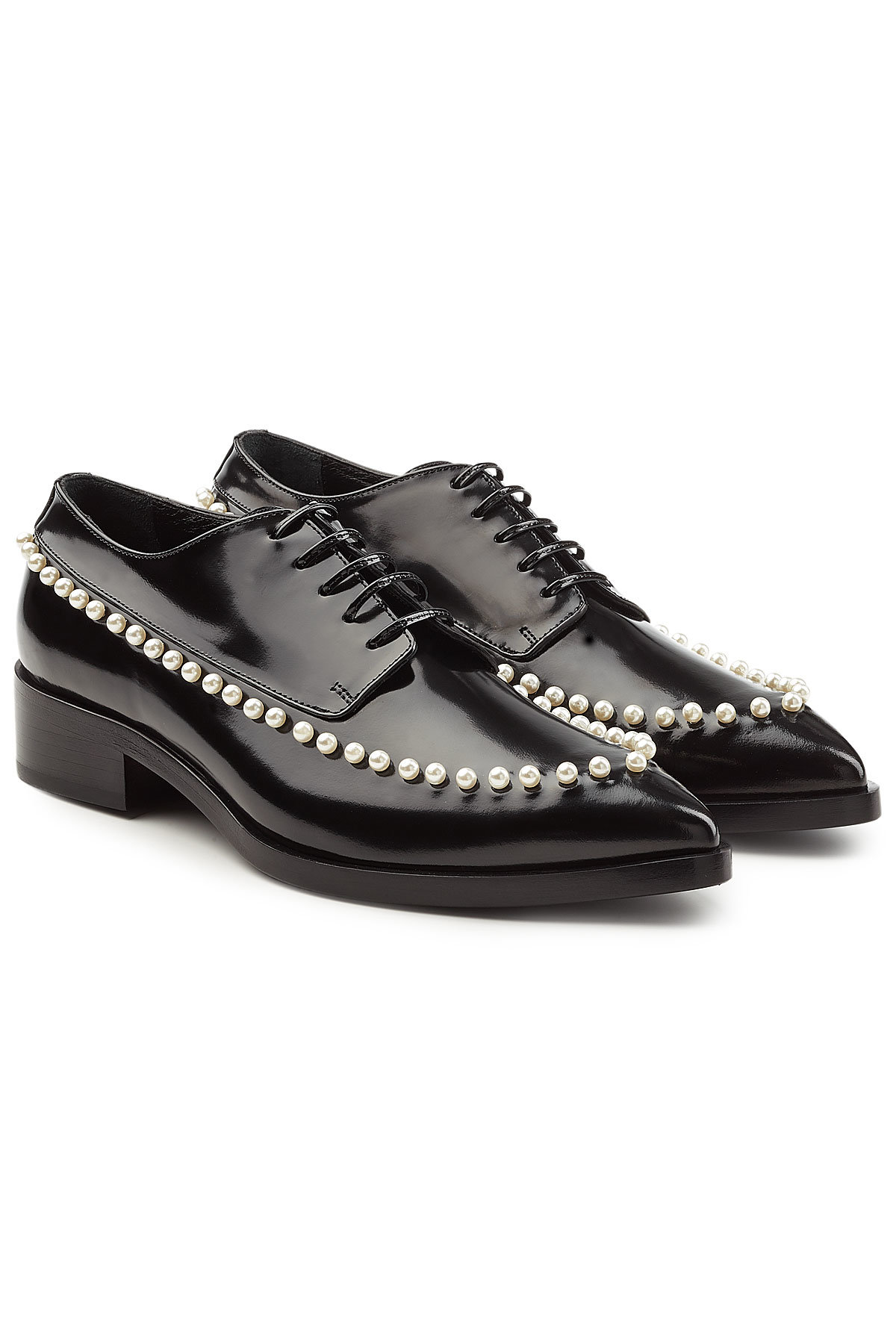 Embellished Leather Lace-Ups by Simone Rocha