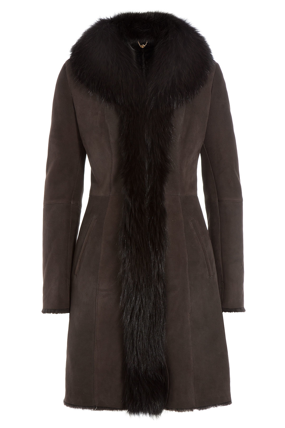 Suede Coat with Raccoon Fur by SLY010