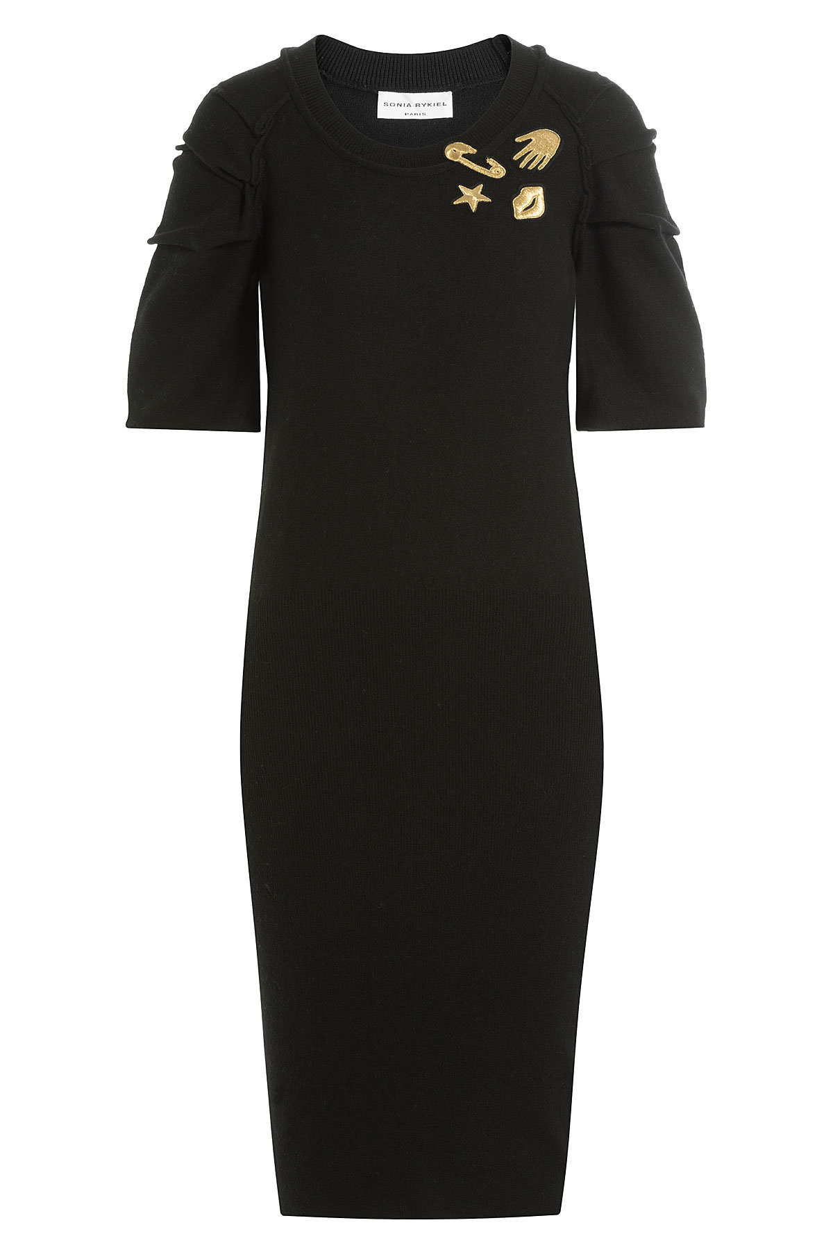 Virgin Wool Dress with Embroidered Motifs by Sonia Rykiel
