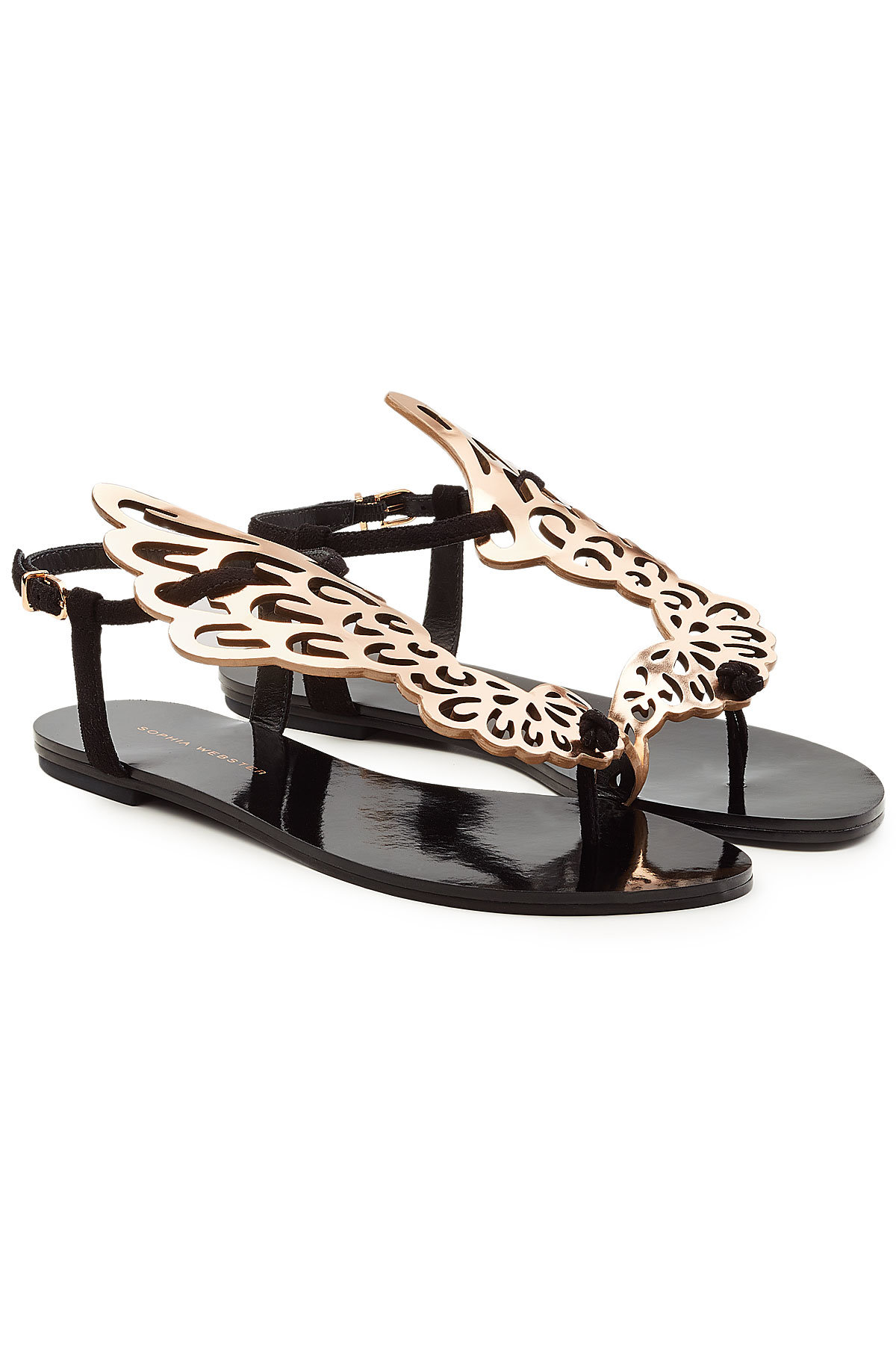Bibi Butterfly Leather and Suede Sandals by Sophia Webster
