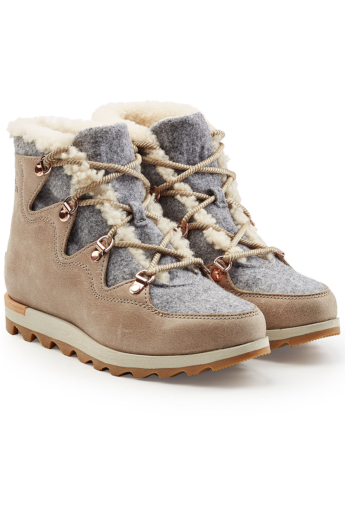 Sorel - Sneakchic Alpine Holiday Leather Ankle boots with Shearling