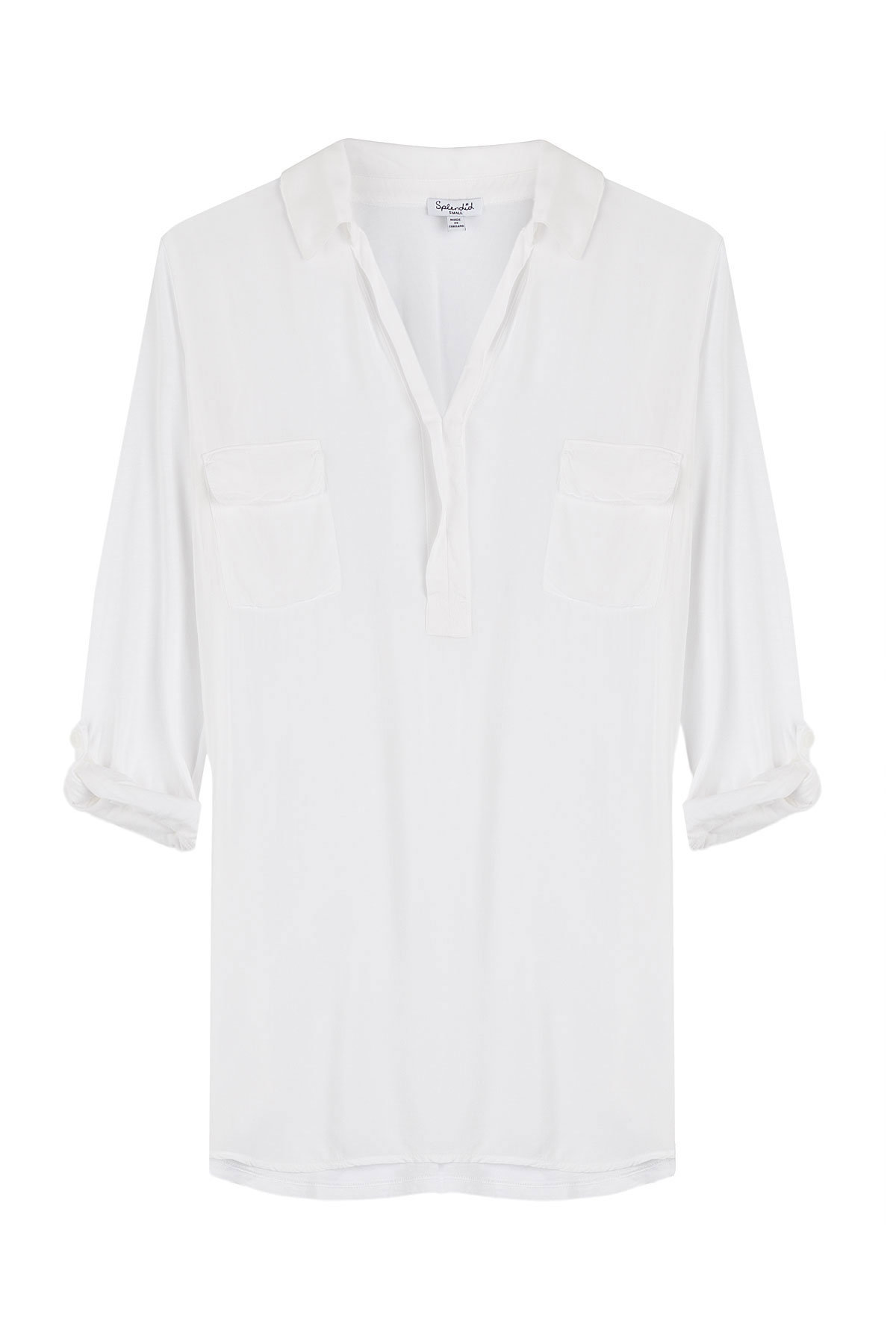 Jersey Shirt-Style Blouse by Splendid