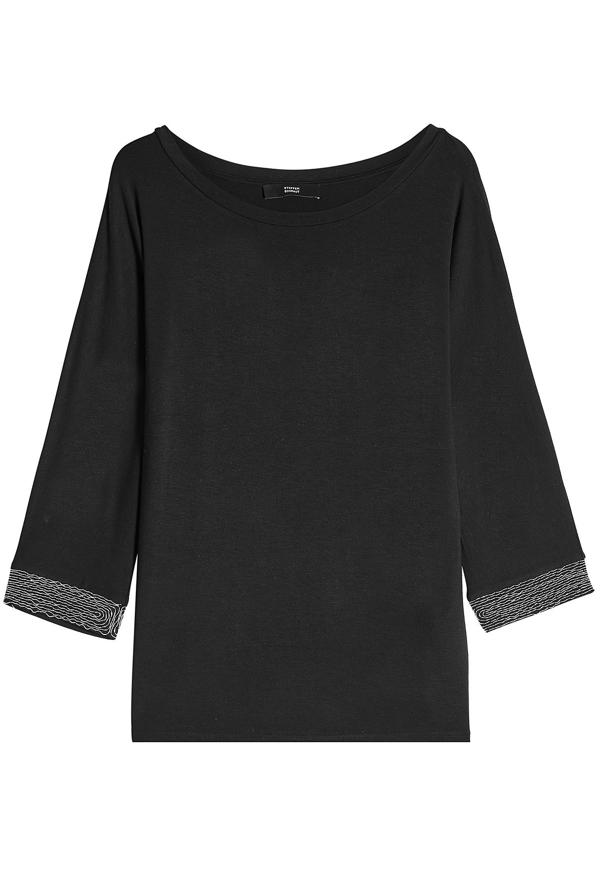 Steffen Schraut - Crepe Top with Embroidered Cuffs