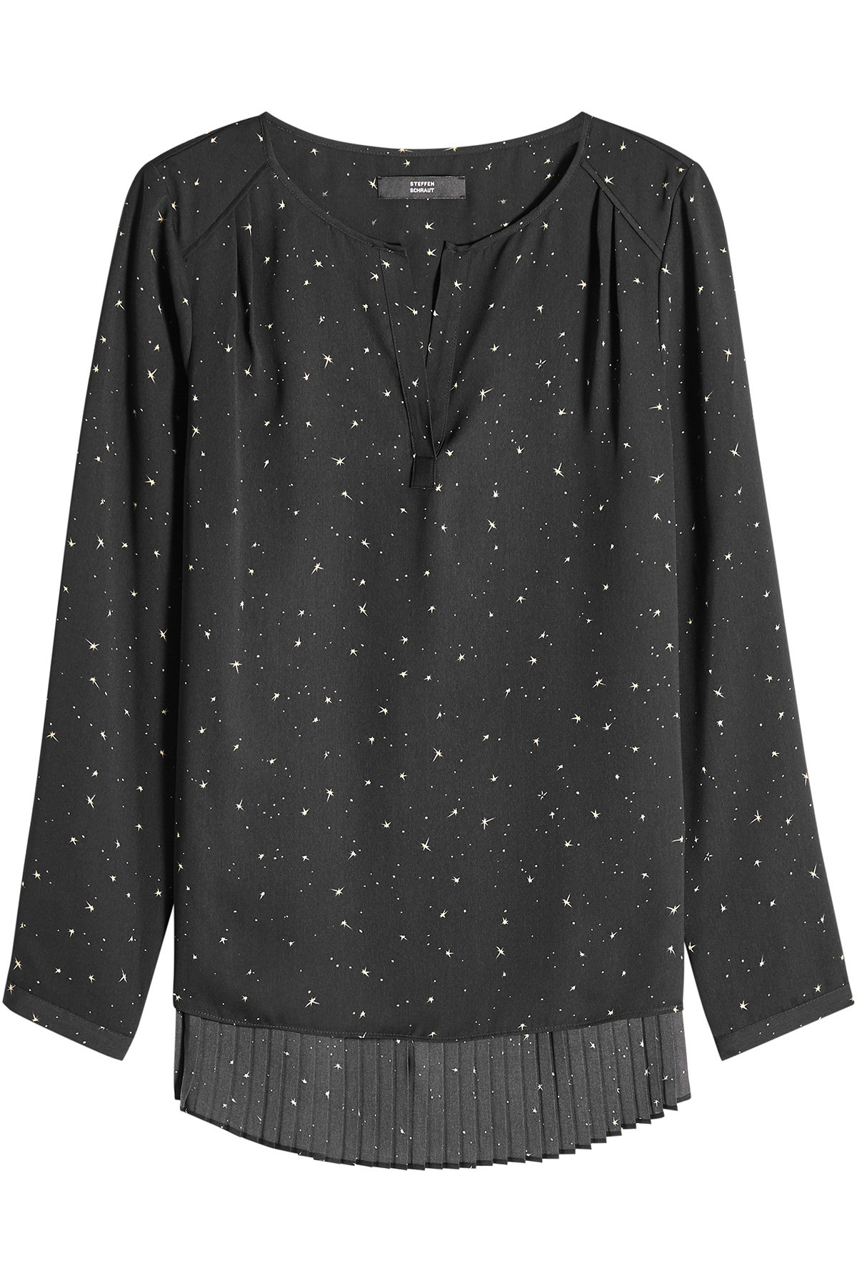 Steffen Schraut - Printed Top with Pleated Hem