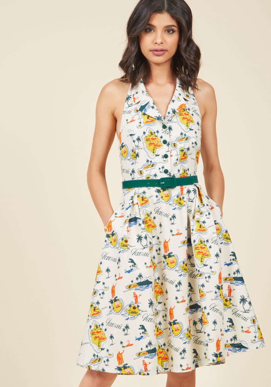 SU17MCD1353A - This ivory shirt dress from our ModCloth namesake label is business