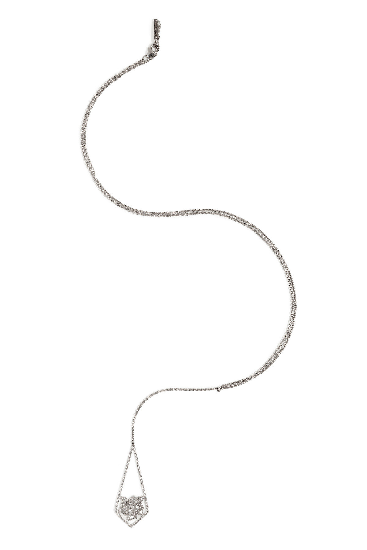 Susan Foster - 14K White Gold Necklace with Rose Cut Diamond Dagger