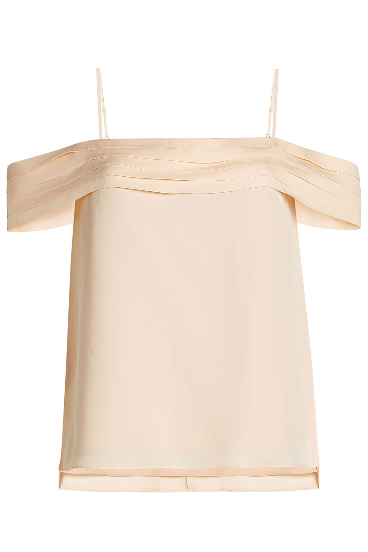 T by Alexander Wang - Silk Top with Cold Shoulder Sleeves