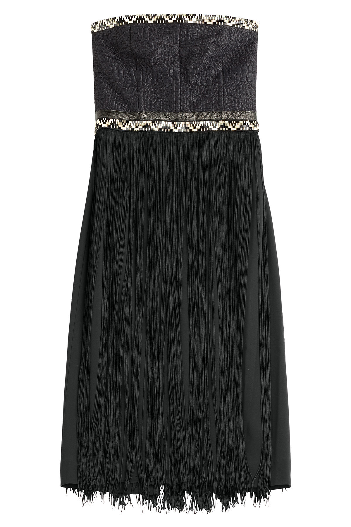 Embellished Bandeau Dress with Fringe by Tamara Mellon