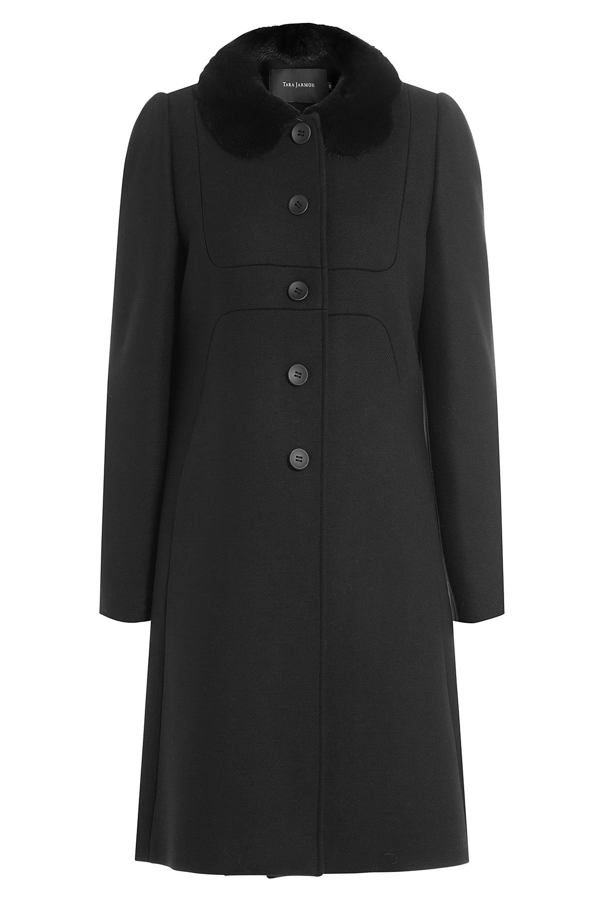 Tara Jarmon - Coat with Contrast Round Collar