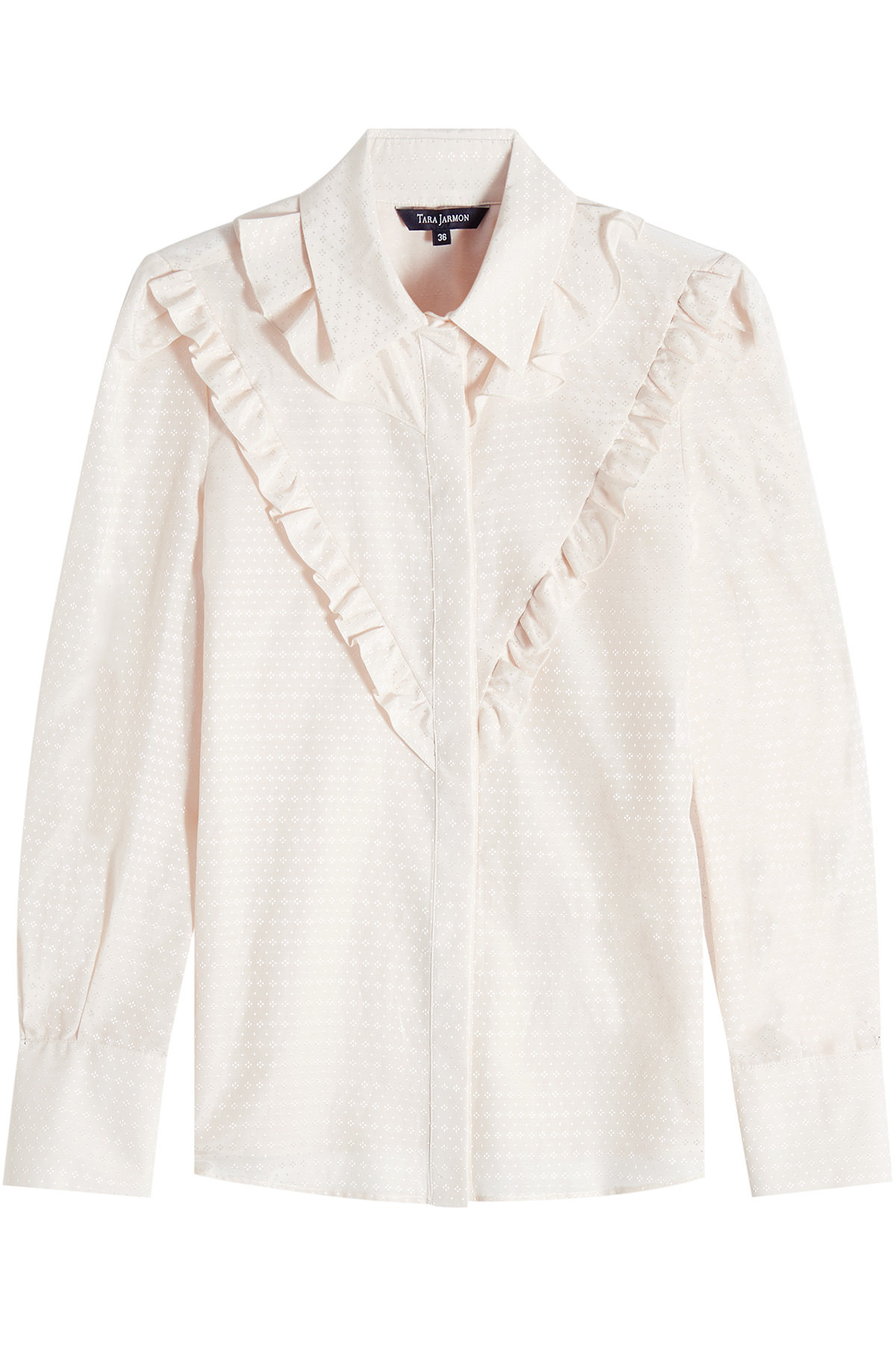 Tara Jarmon - Ruffled Jacquard Blouse with Cotton and Silk