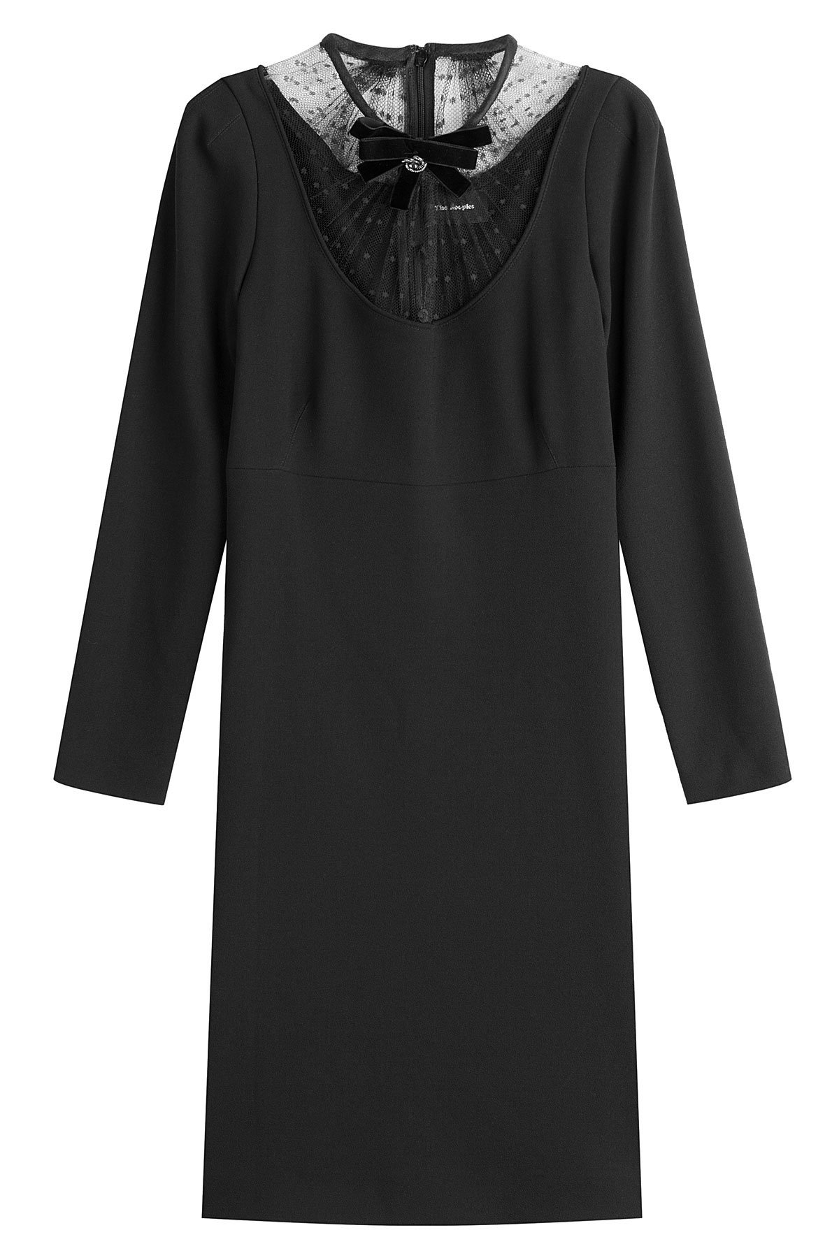The Kooples - Dress with Lace and Embellished Velvet Bow