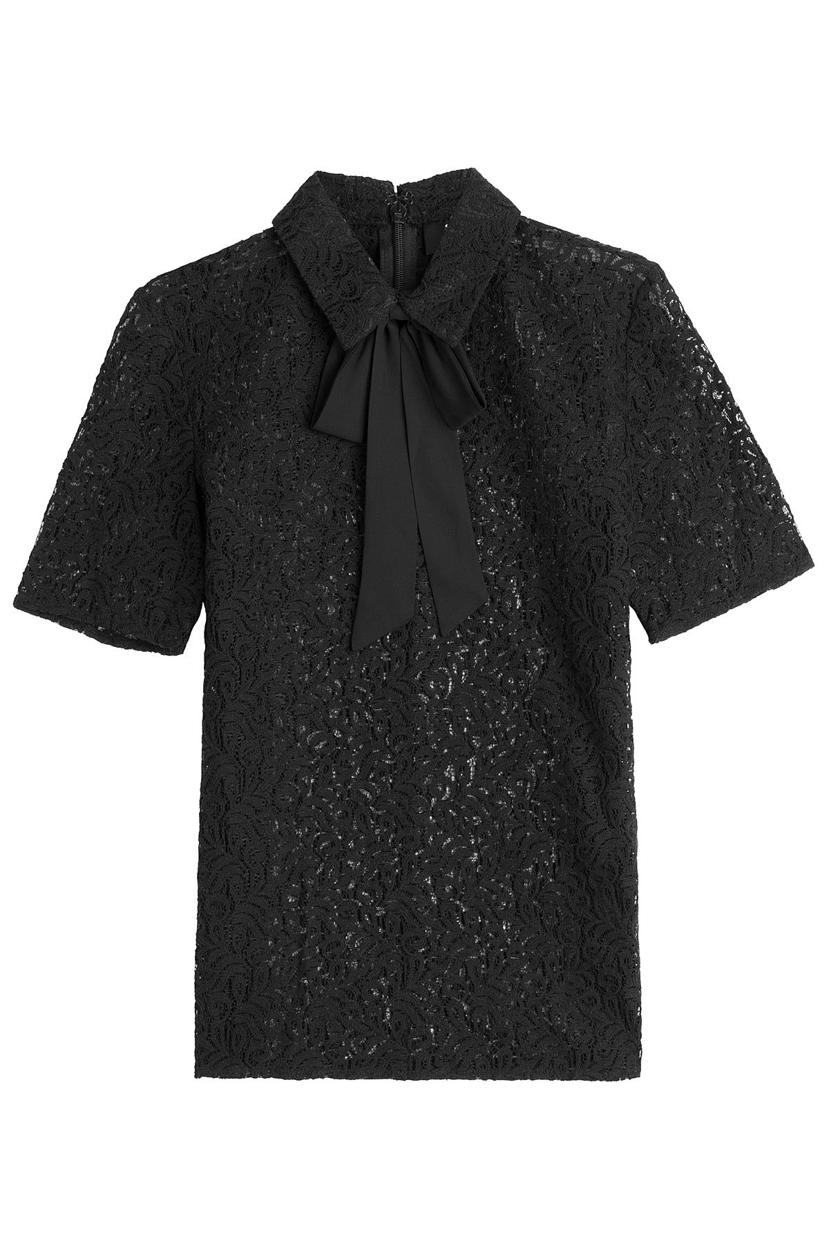 The Kooples - Lace Blouse with Grosgrain Bow