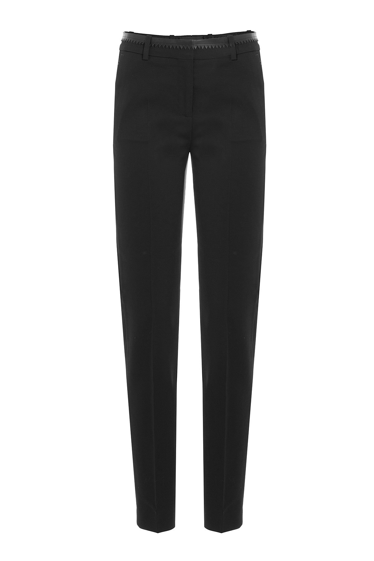 The Kooples - Wool Pants with Leather Trim
