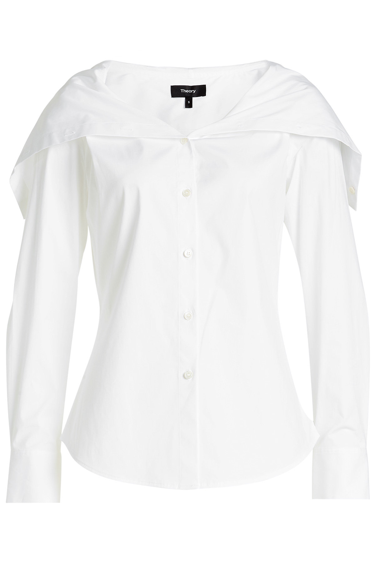 Theory - Cotton Blouse with Layered Neckline