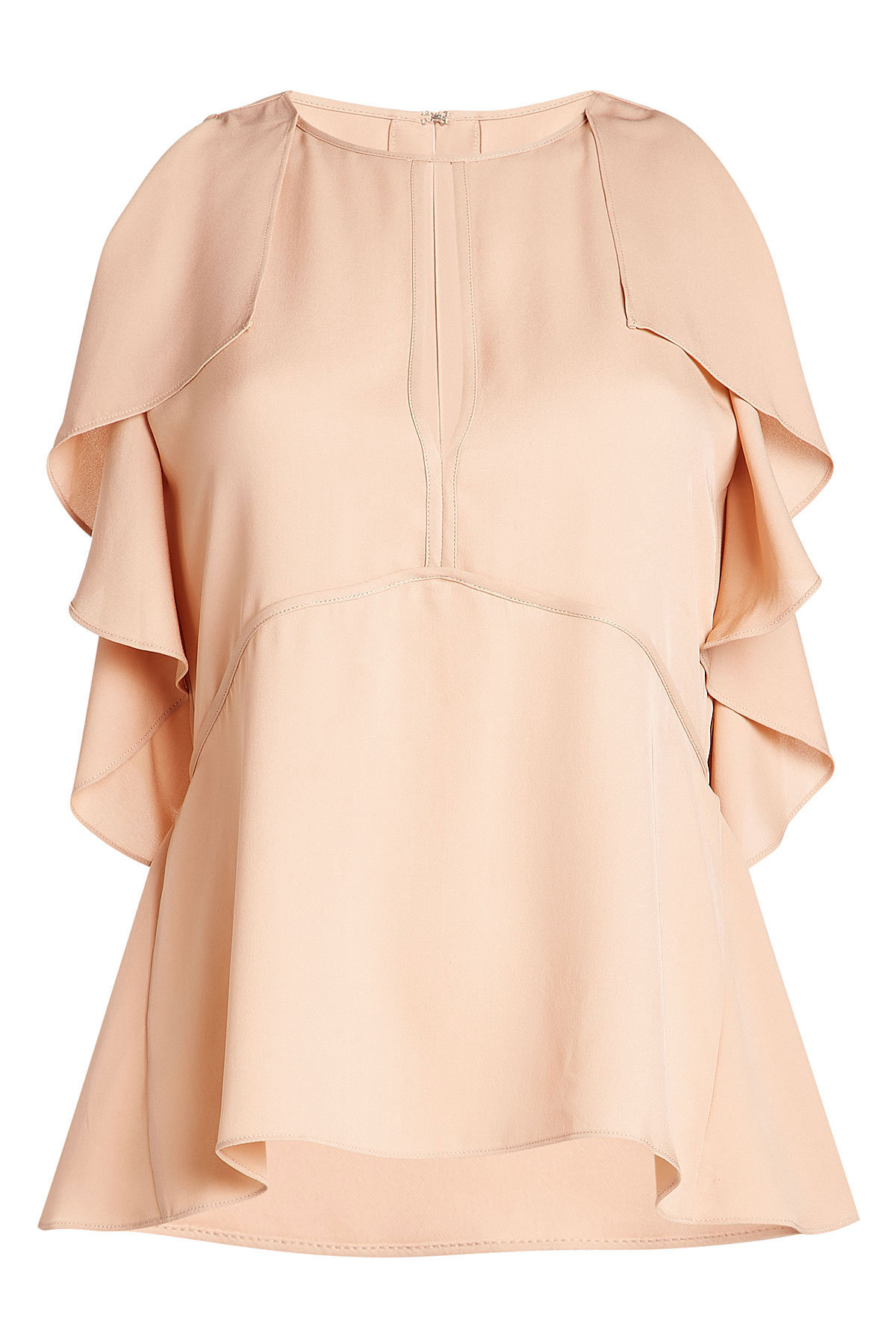 Theory - Silk Blouse with Ruffled Sleeves