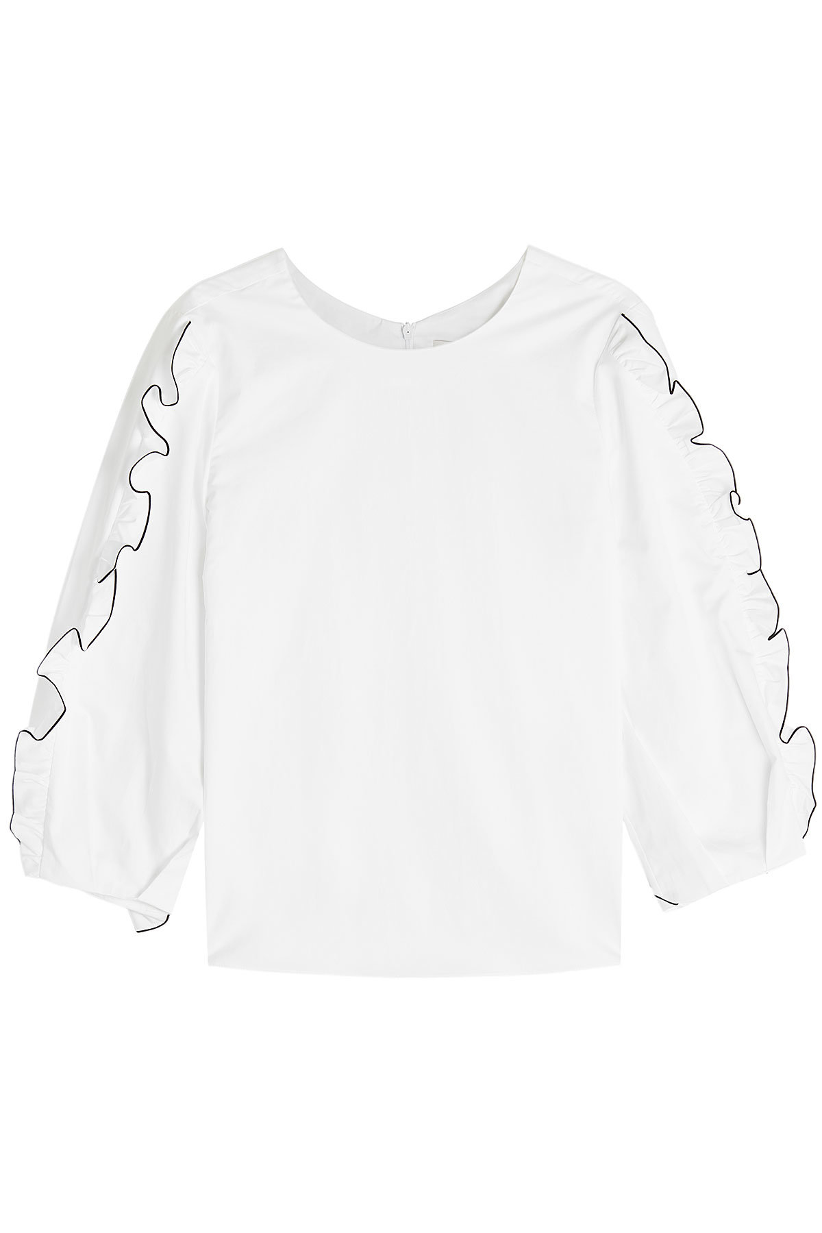 Tibi - Spectator Cotton Blouse with Ruffles