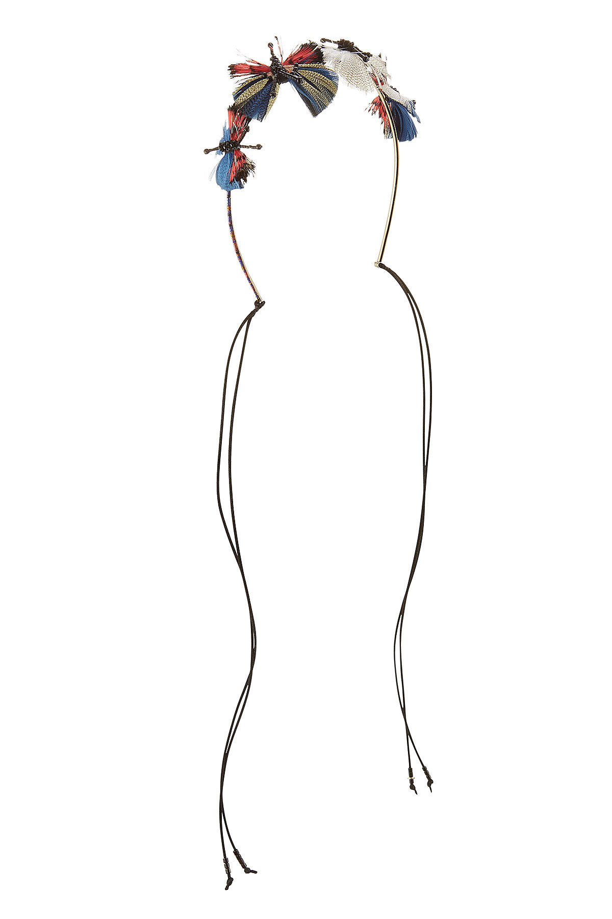 Valentino - Bead and Feather Embellished Headband