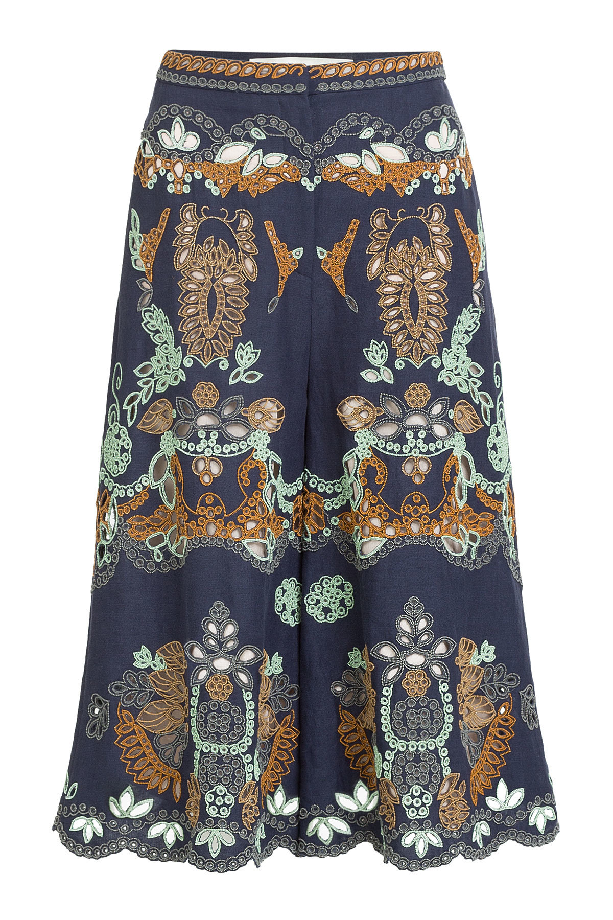 Beaded Linen Culottes by Valentino