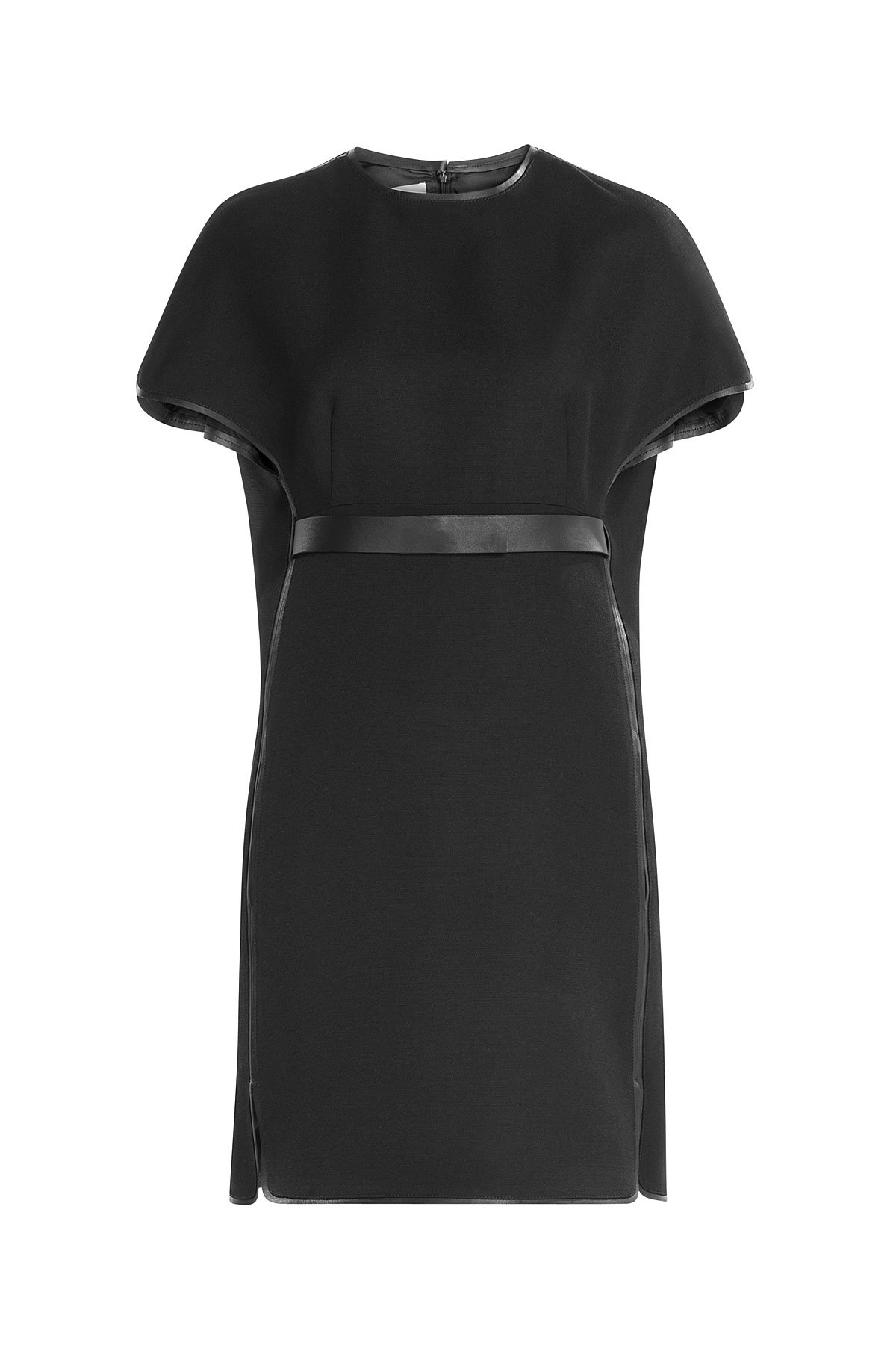 Cape Dress with Virgin Wool, Silk and Leather by Valentino