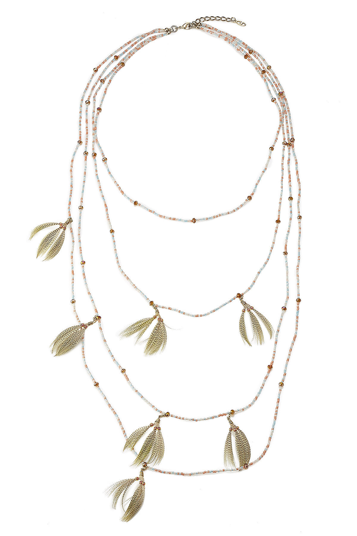 Valentino - Feather and Bead Embellished Necklace