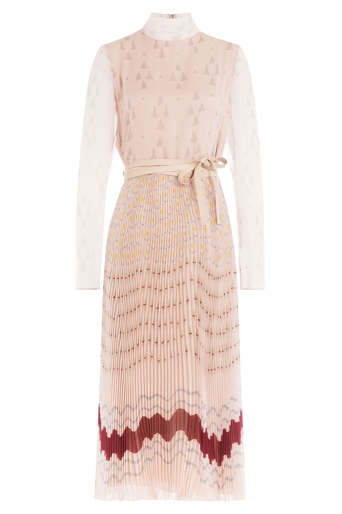 Valentino - Pleated Silk Printed Dress