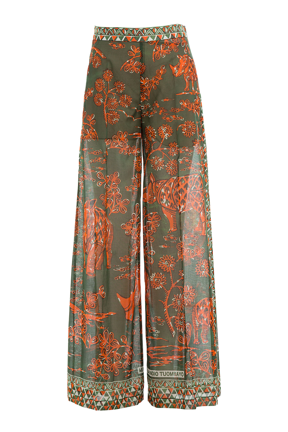 Valentino - Printed Cotton Wide Leg Pants