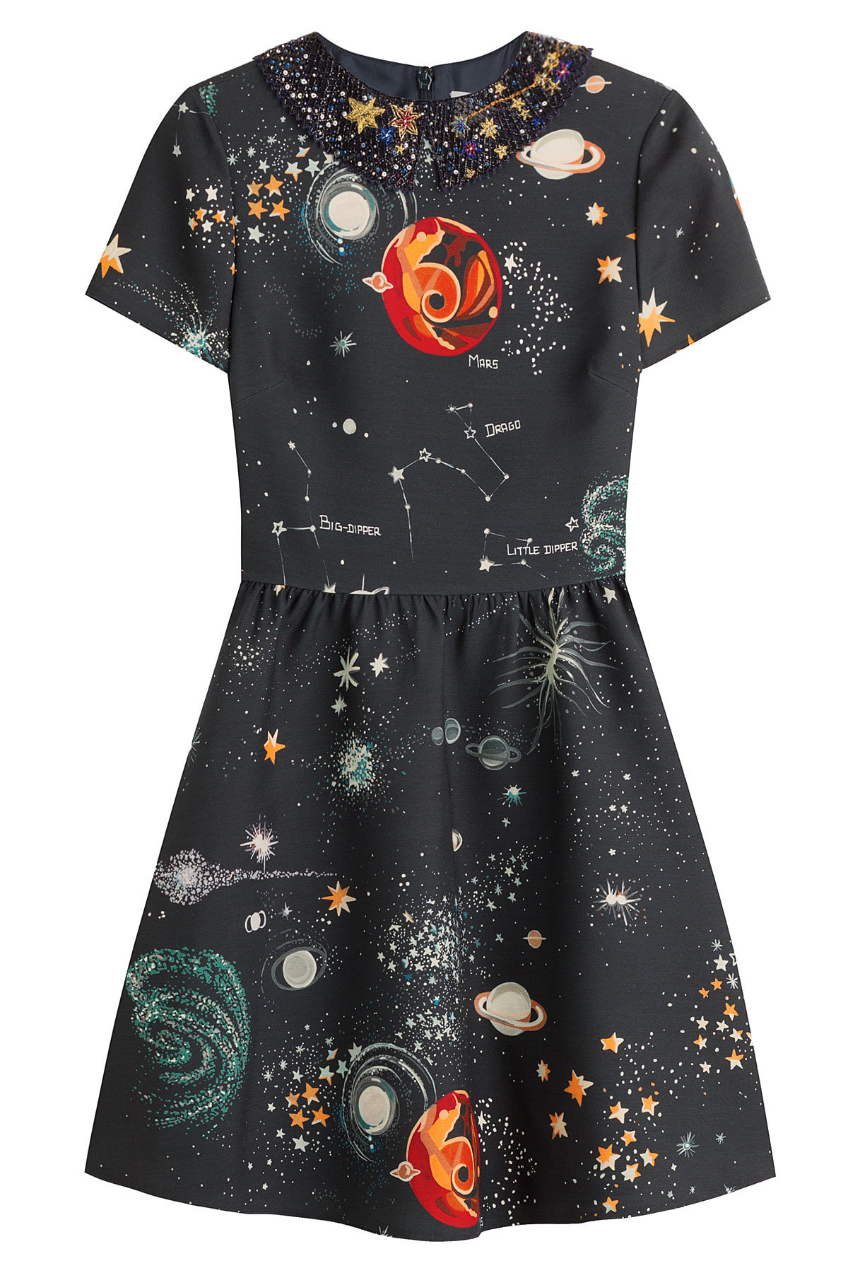 Printed Wool-Silk Dress by Valentino