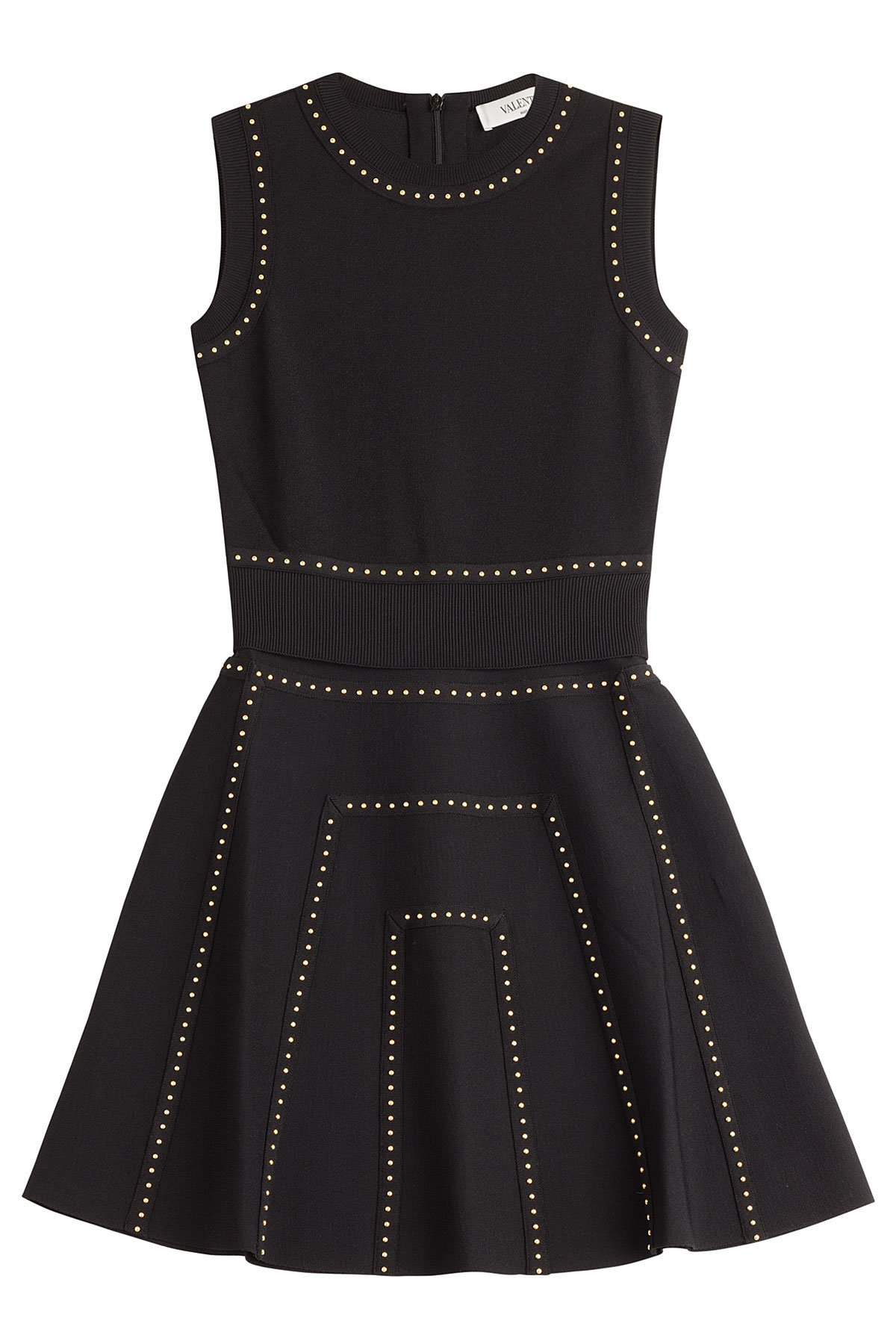 Valentino - Studded Flared Mini-Dress