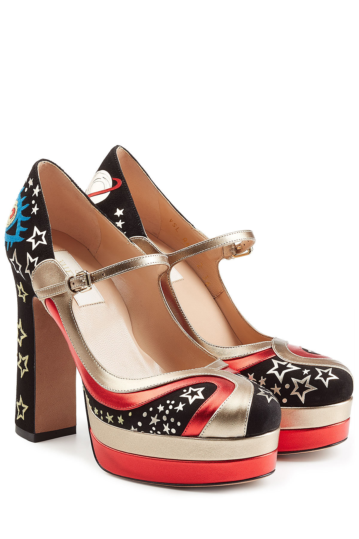 Valentino - Suede Platform Mary-Janes