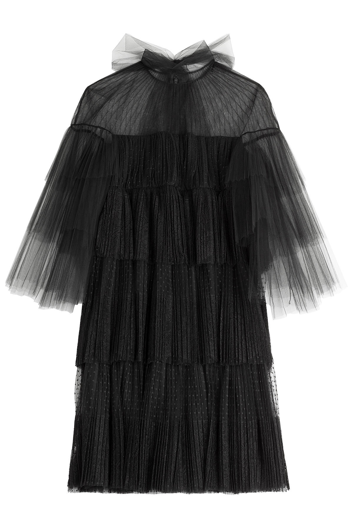 Valentino - Tiered Tulle Dress with Point d'esprit