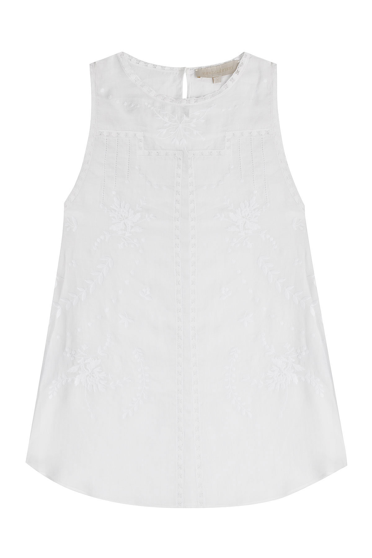 Embroidered Ramie Sleeveless Blouse by Vanessa Bruno