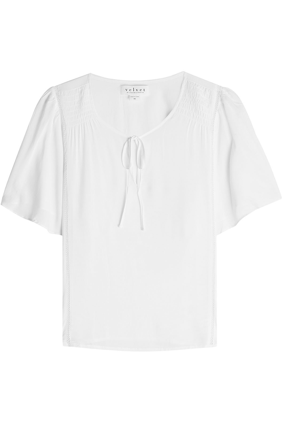 Velvet - Blouse with Self-Tie Neck