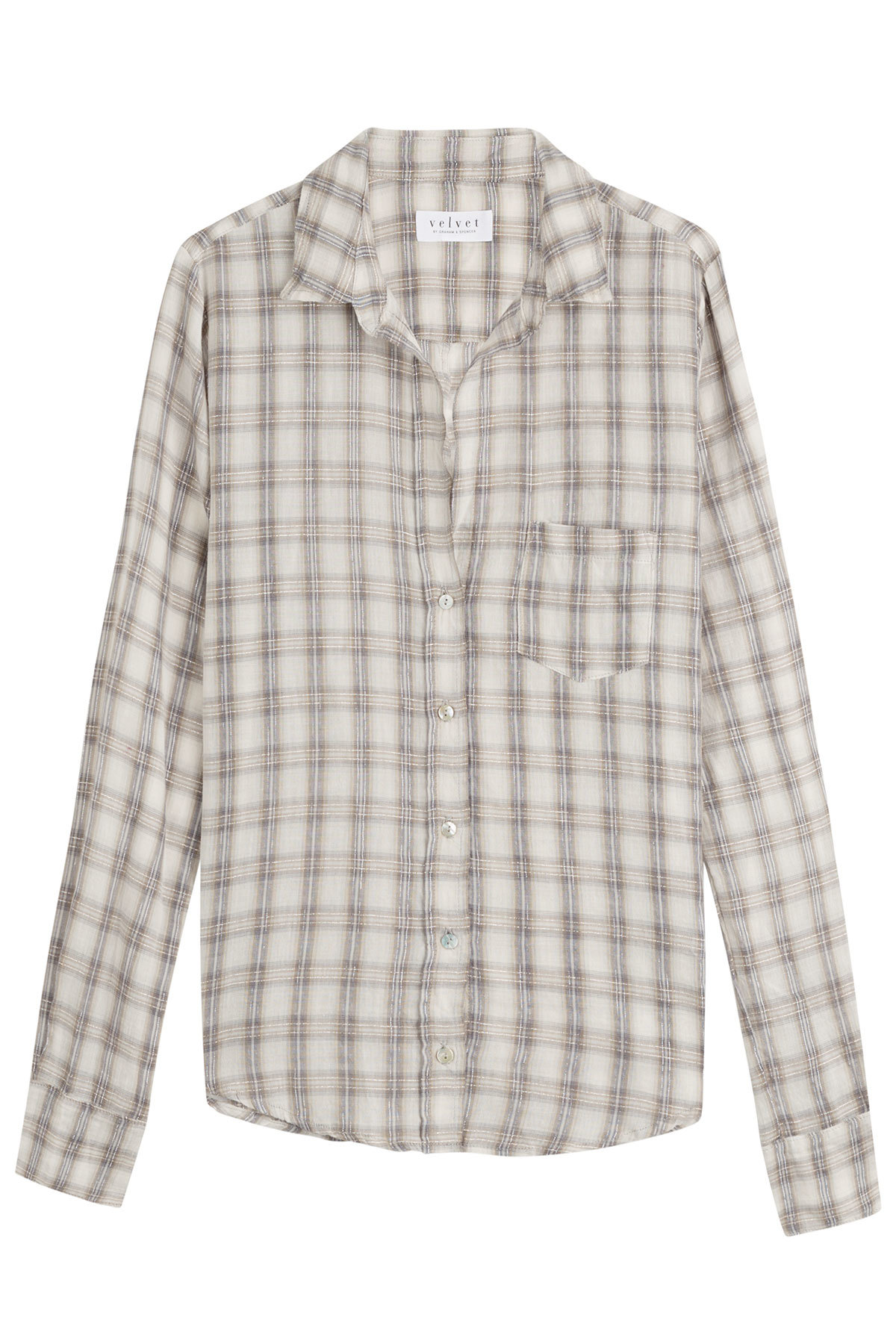 Velvet - Checked Shirt with Cotton