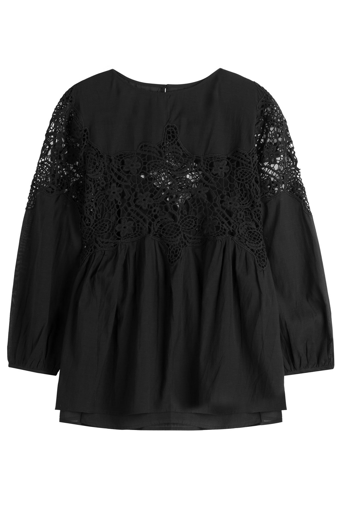 Velvet - Cotton-Blend Blouse with Lace