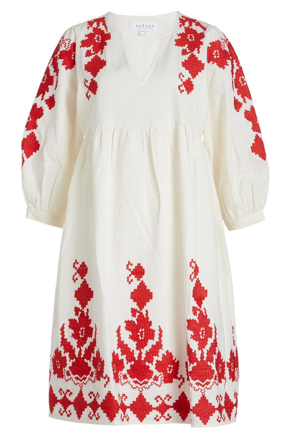 Jora Embroidered Cotton Dress by Velvet
