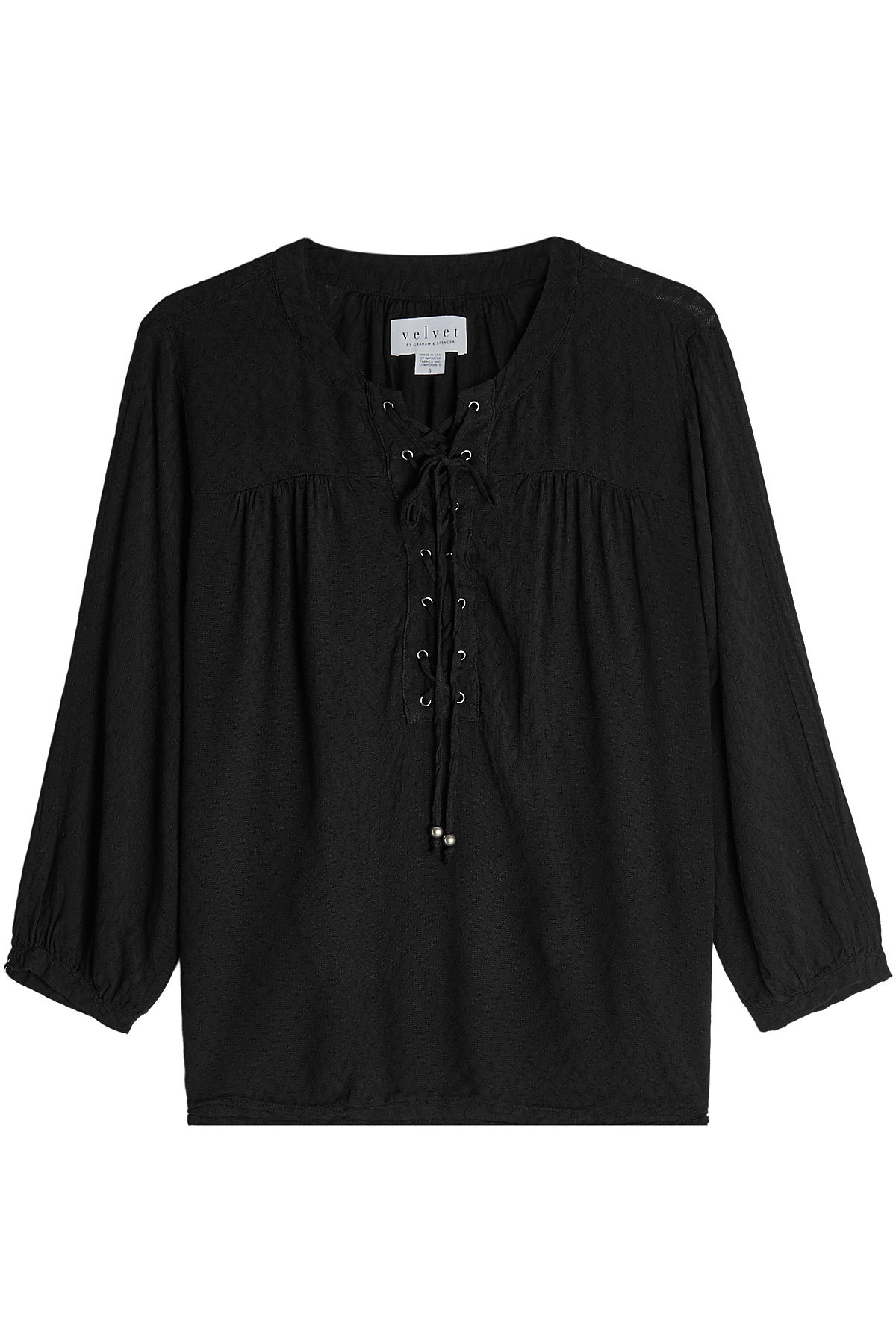 Velvet - Lace-Up Blouse